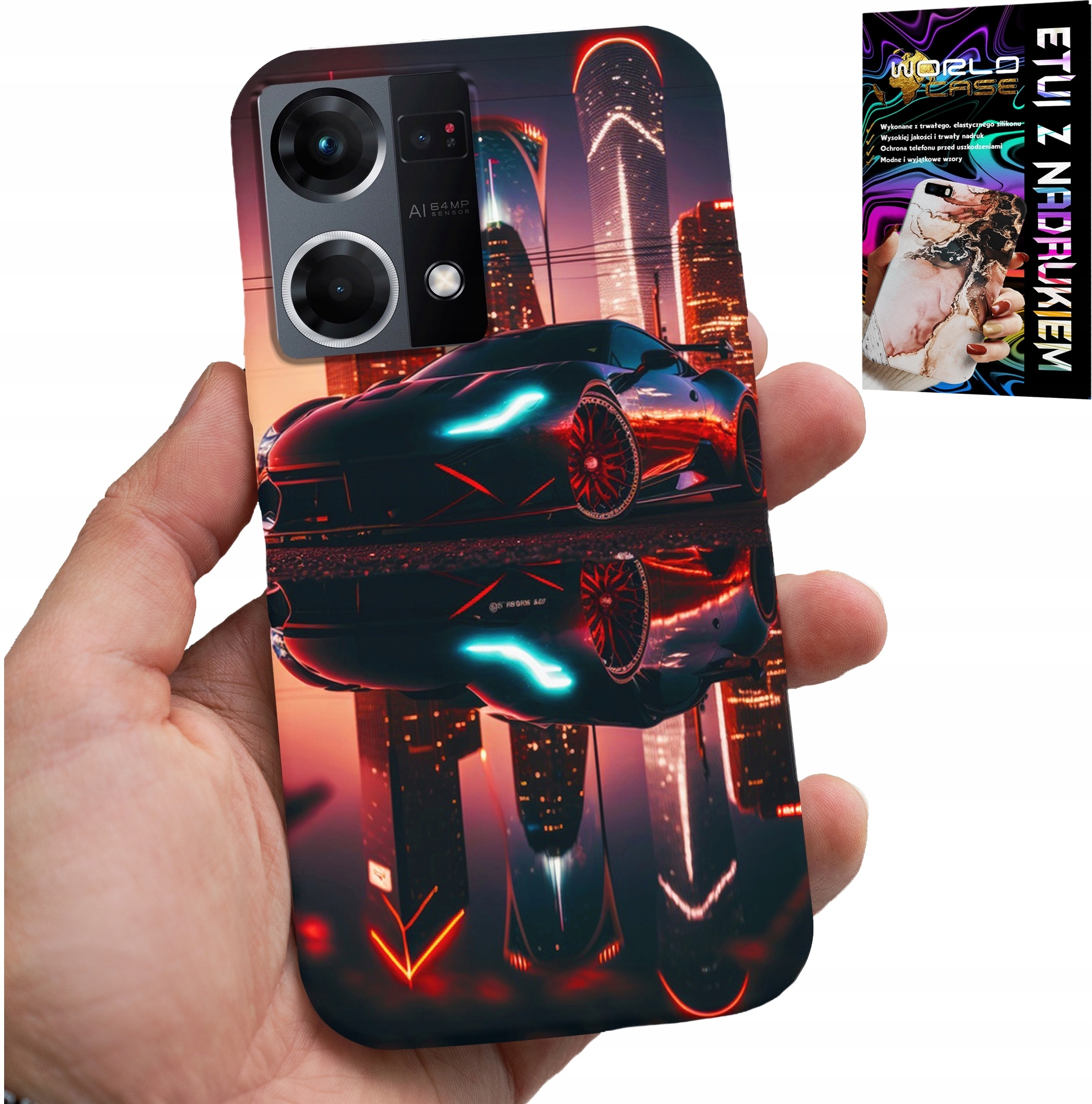 ETUI DO OPPO RENO7 4G - SAMOCHODY FAN, WZORY DLA MĘŻCZYZN +FOLIA