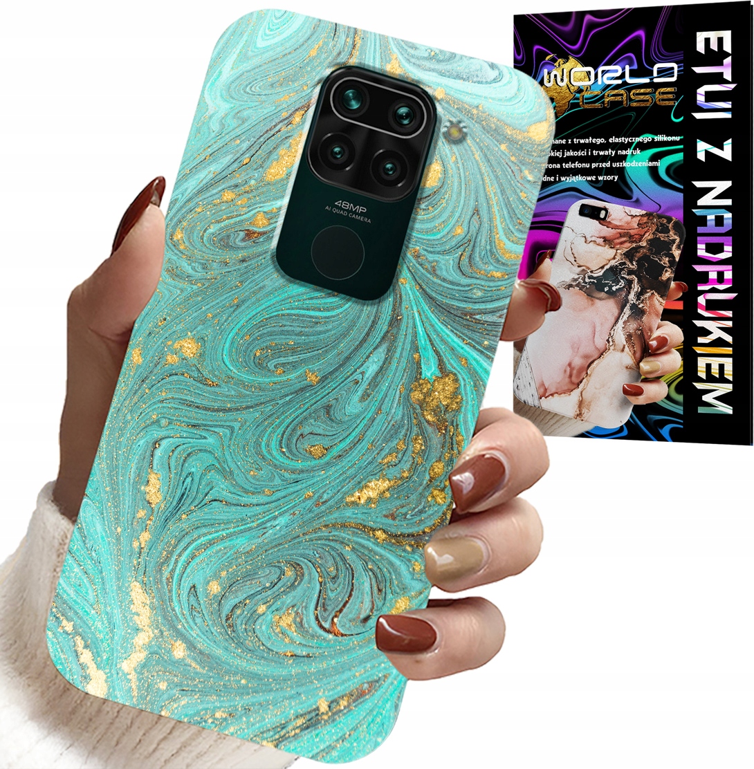 ETUI DO XIAOMI NOTE 9 - MARMURKOWE WZORY + SZKŁO HARTOWANE