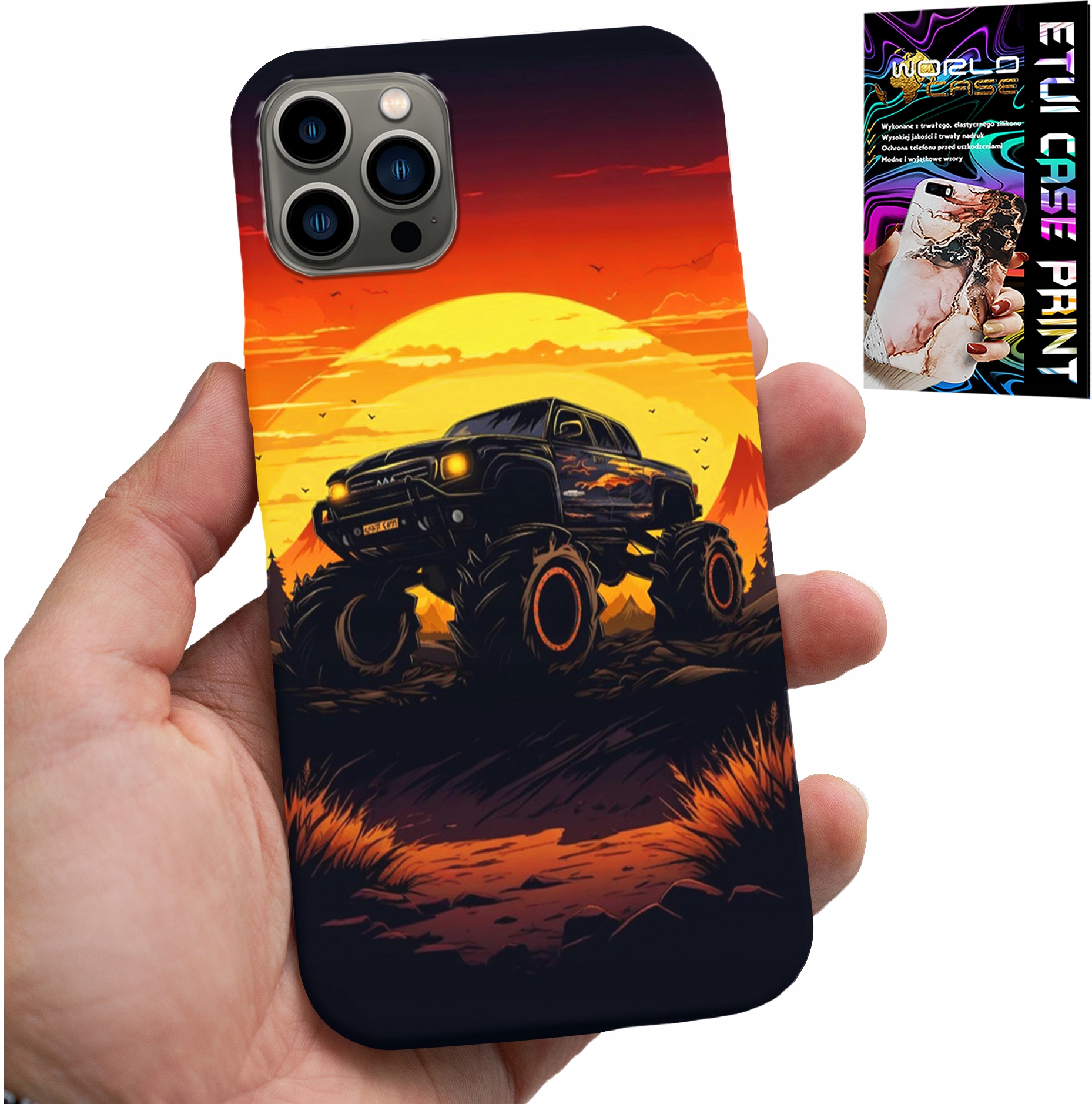 ETUI DO IPHONE 11 PRO - MONSTERTRUCK, CIĘŻARÓWKA, WZORY + SZKŁO