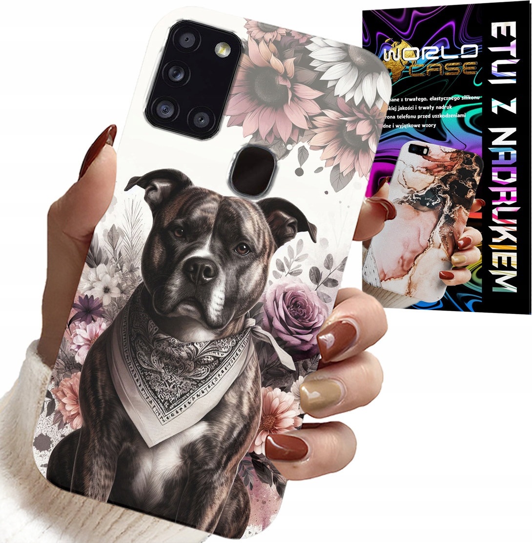 ETUI DO SAMSUNG GALAXY A21s - PITBULL GROŹNE PSY FUTERAŁ PLECKI CASE