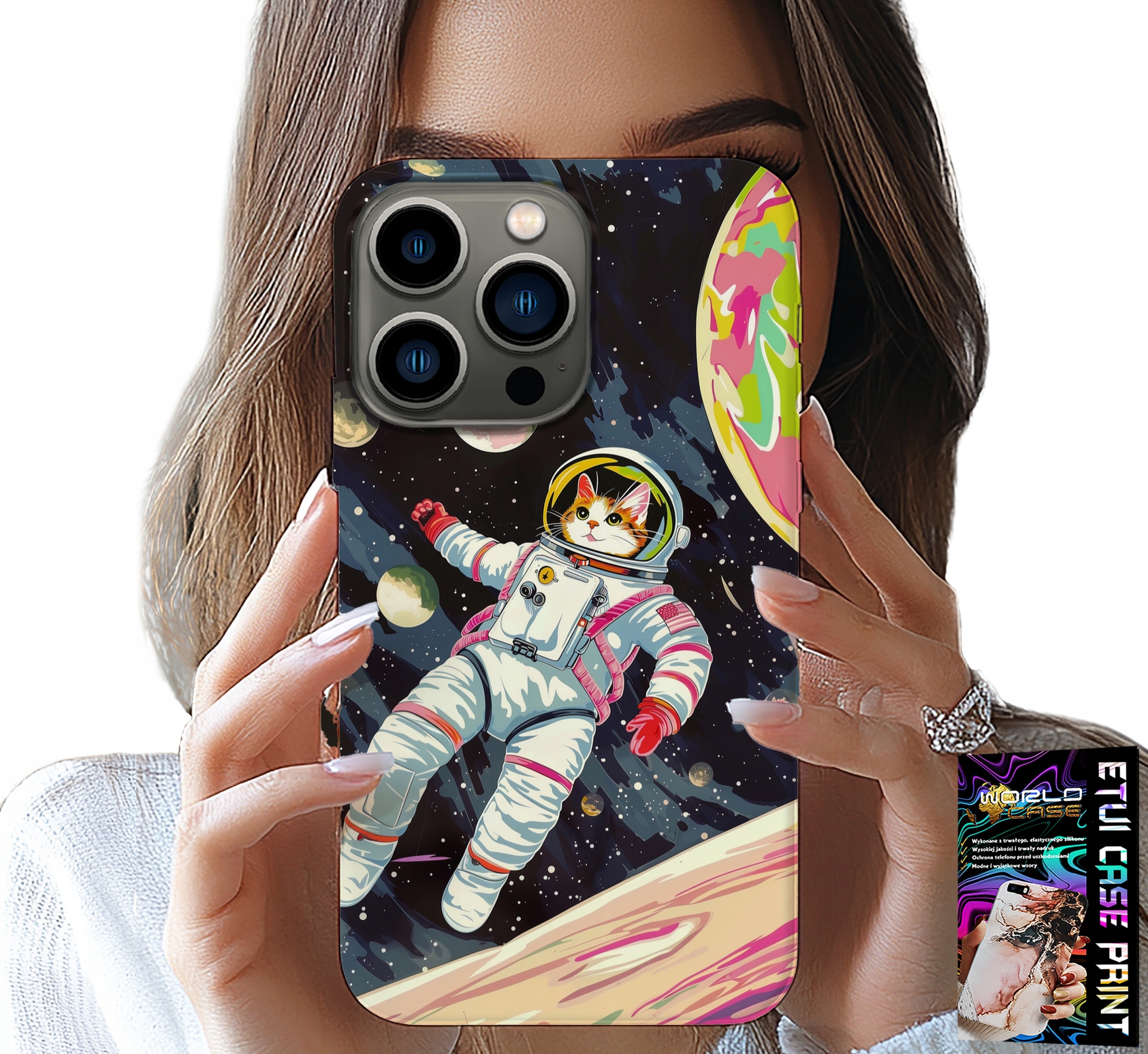 ETUI DO IPHONE 16 PRO MAX - KOCI ASTRONAUTA KOT KOSMOS OBUDOWA CASE