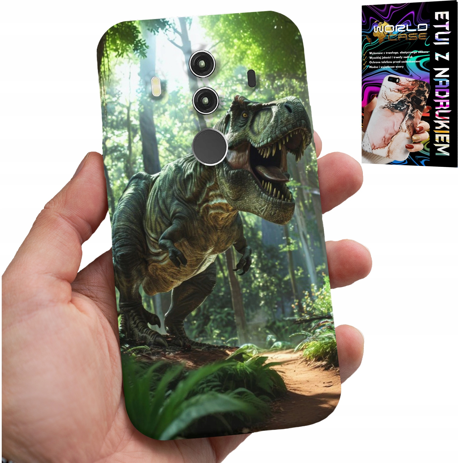ETUI DO HUAWEI MATE 10 PRO - DINO DINOZAUR TYRANOZAUR CASE + FOLIA