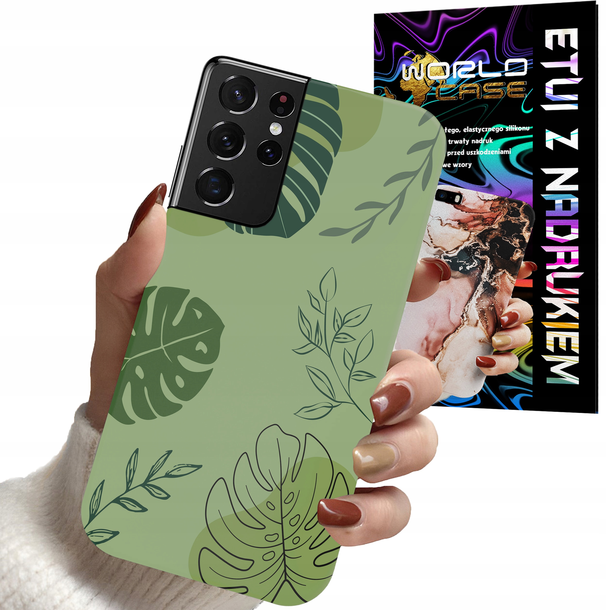 ETUI CASE DO SAMSUNG S21 ULTRA - LIŚCIE WZORY DLA KOBIET KWIATY RÓŻE