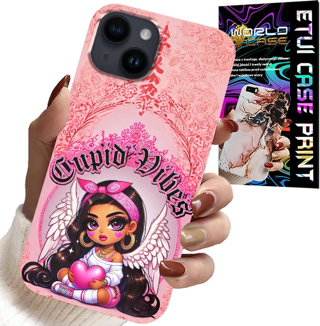 ETUI DO IPHONE 15 PLUS - CUPID VIBES Z UROCZĄ ANIOŁKIEM PLECKI