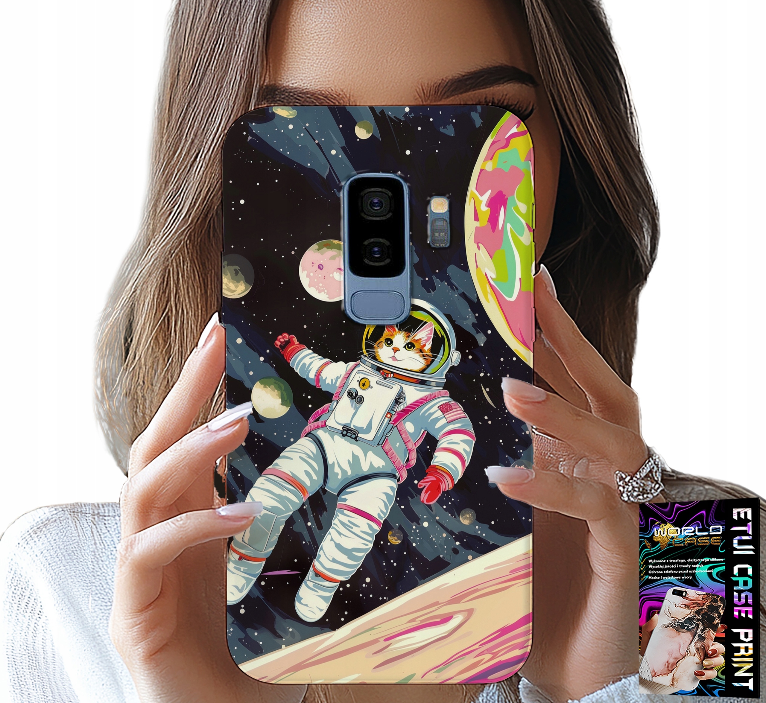 ETUI DO SAMSUNG GALAXY S9 PLUS - KOCI ASTRONAUTA KOT KOSMOS OBUDOWA CASE