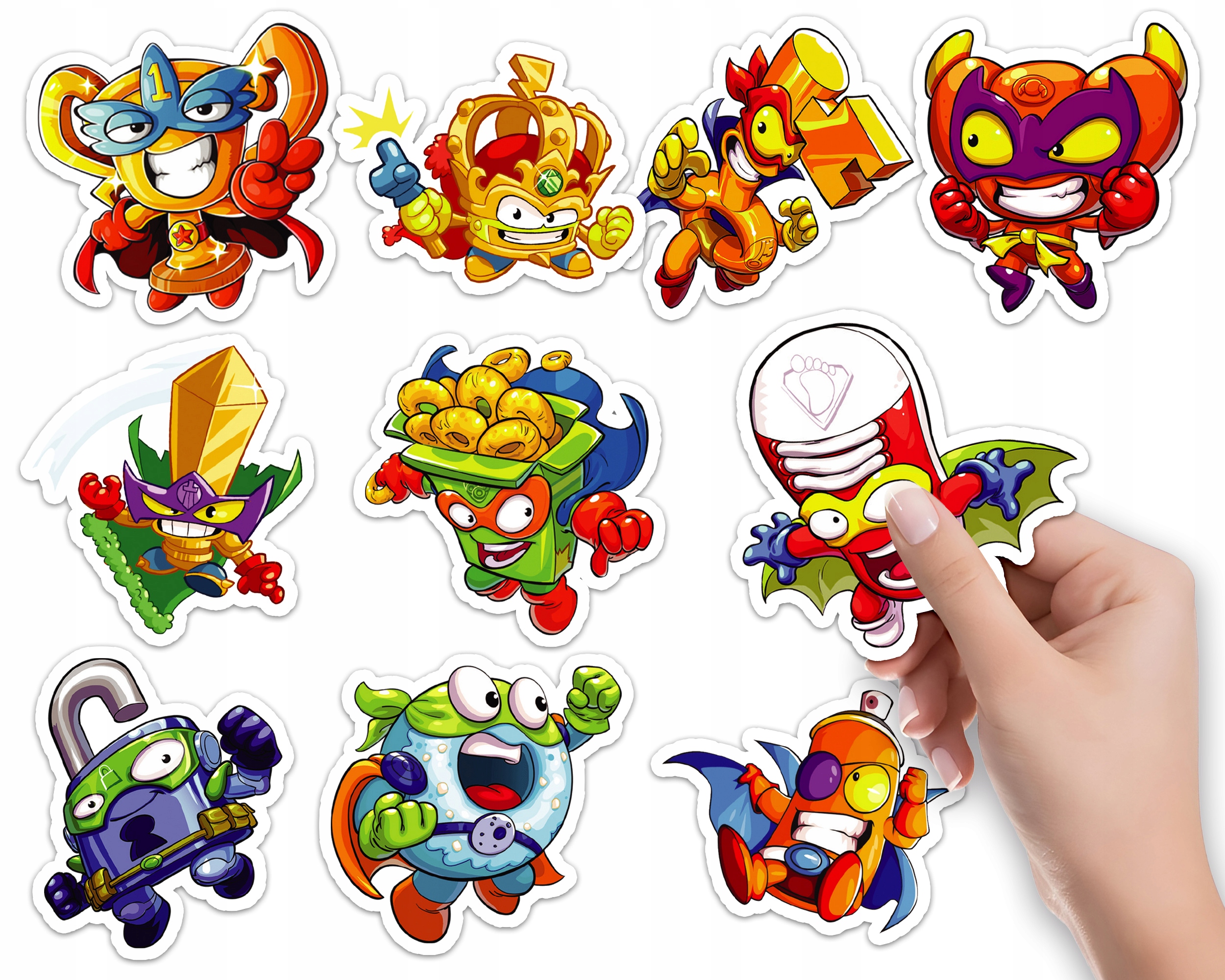 NAKLEJKI ETYKIETY NA ZESZYT NALEPKA Z POSTACIAMI SUPER ZINGS WZORY 10SZT