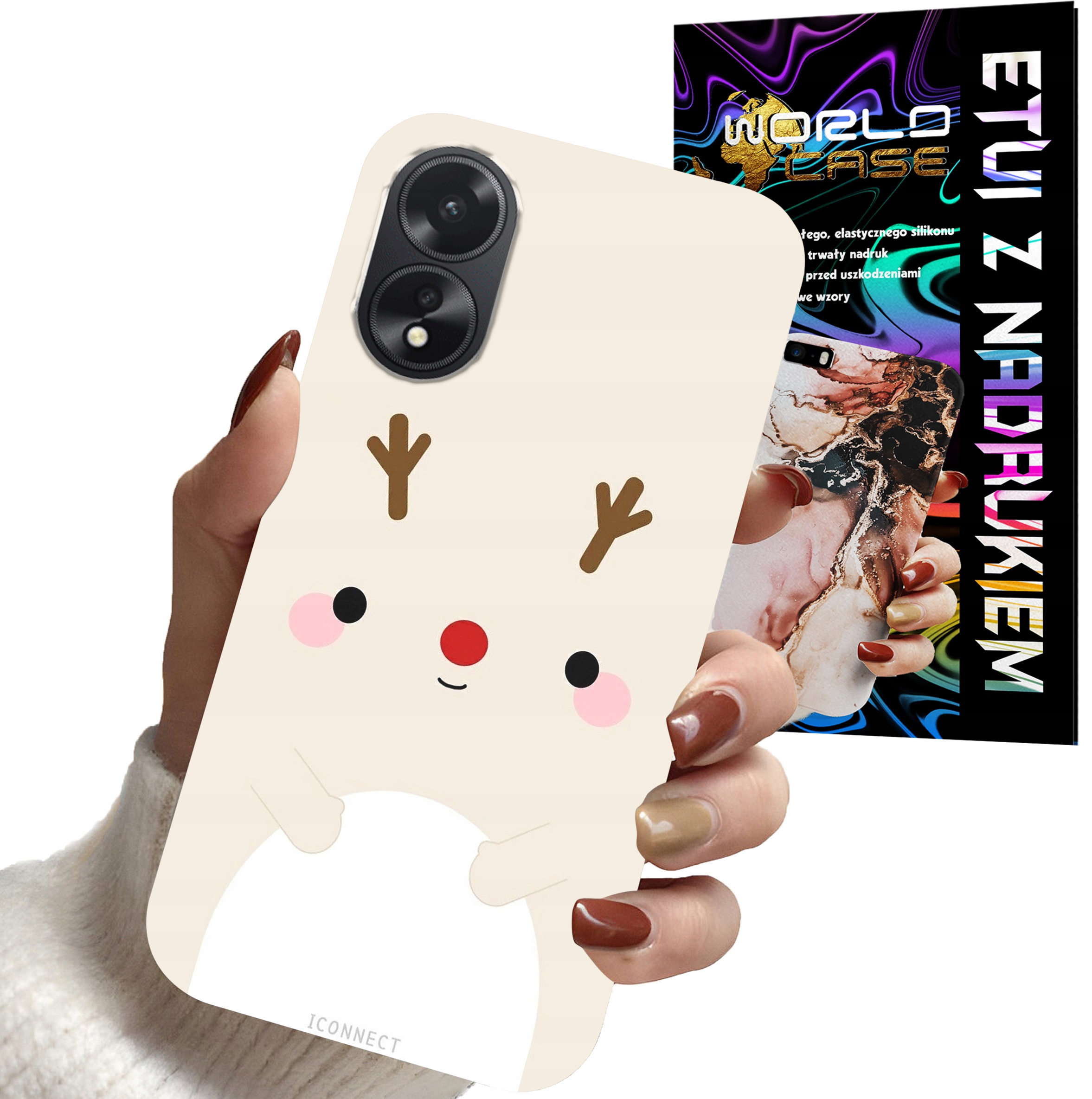 ETUI CASE DO OPPO A78 5G / A58 5G - ŚWIĄTECZNE WZORY RENIFER MIKOŁAJ ŚWIĘTA