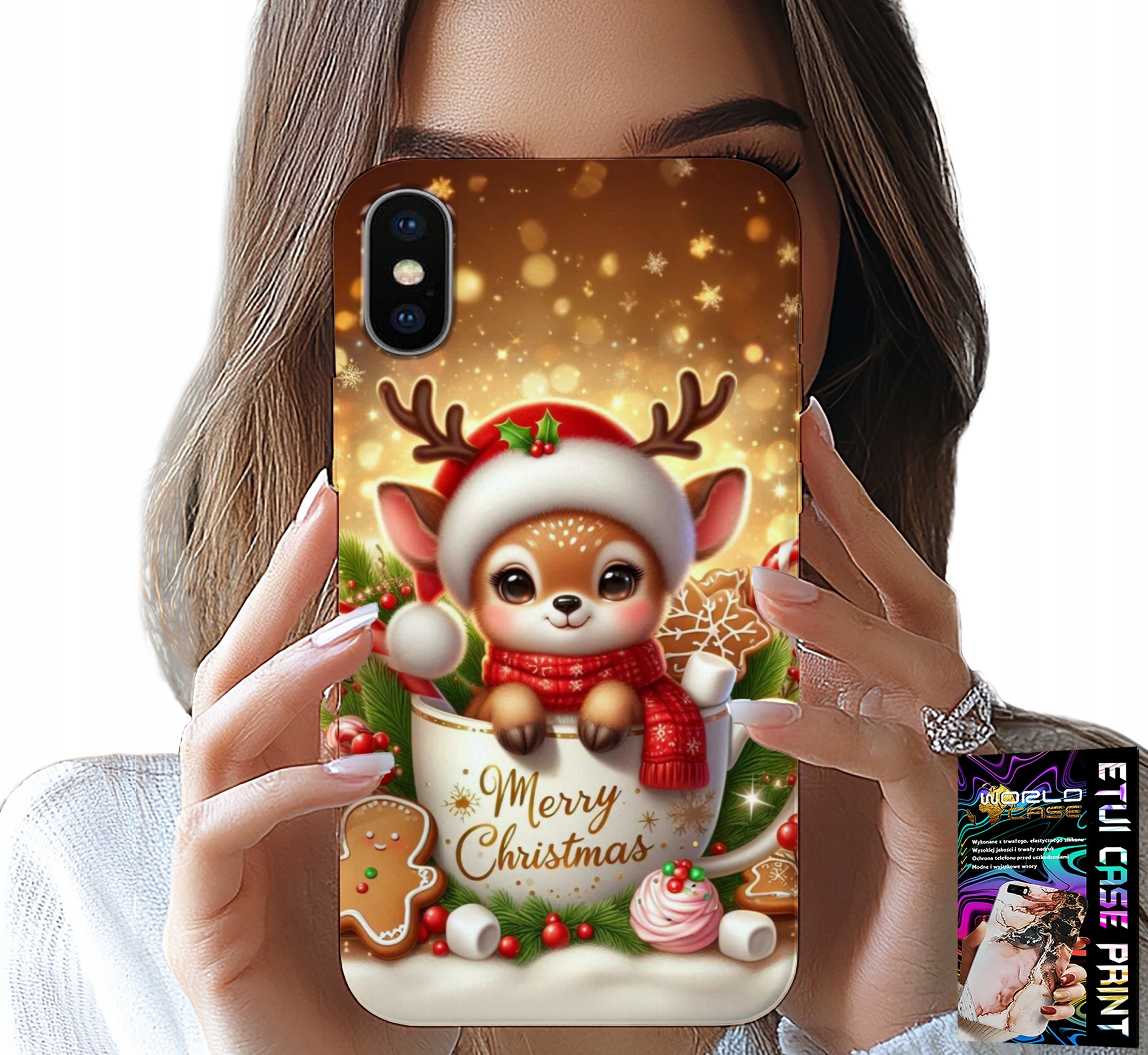 ETUI DO IPHONE XS MAX - RENIFEREK SŁODKI RENIFER ŚWIĄTECZNE WZÓR