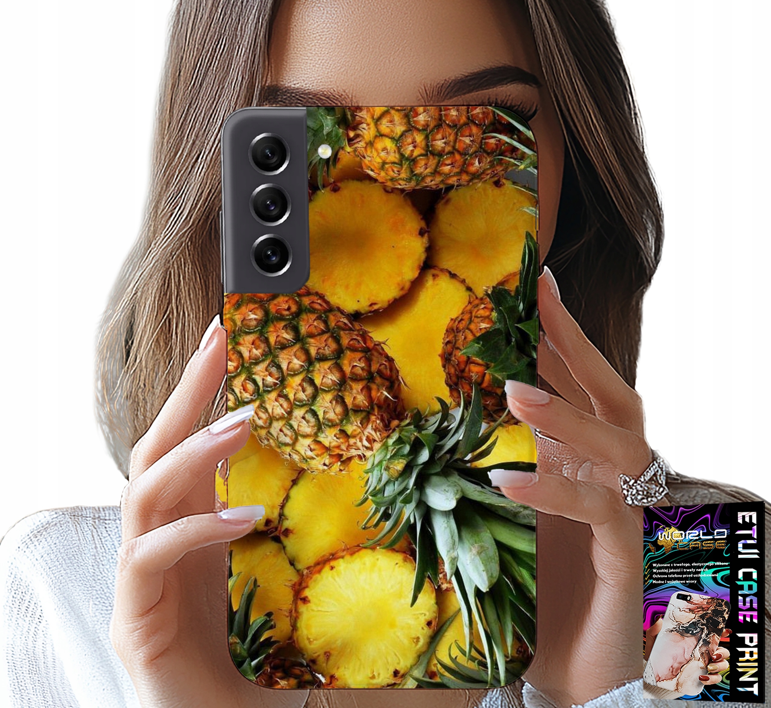 ETUI DO SAMSUNG GALAXY S22 PLUS - ANANAS OWOCOWY CASE OBUDOWA + SZKŁO