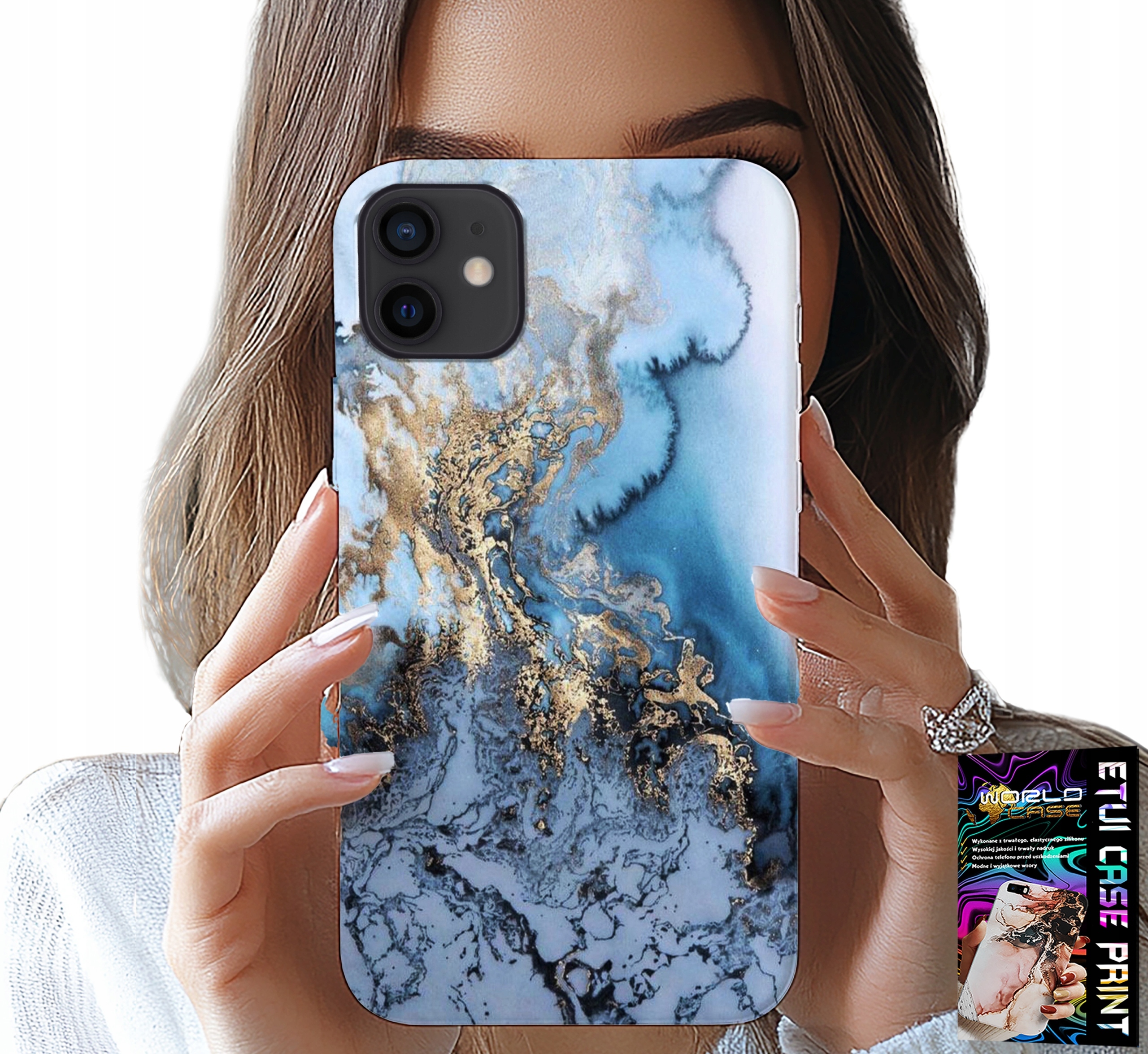 ETUI DO IPHONE 12 - MARMUREK MARMURKI DAMSKIE WZORY +SZKŁO