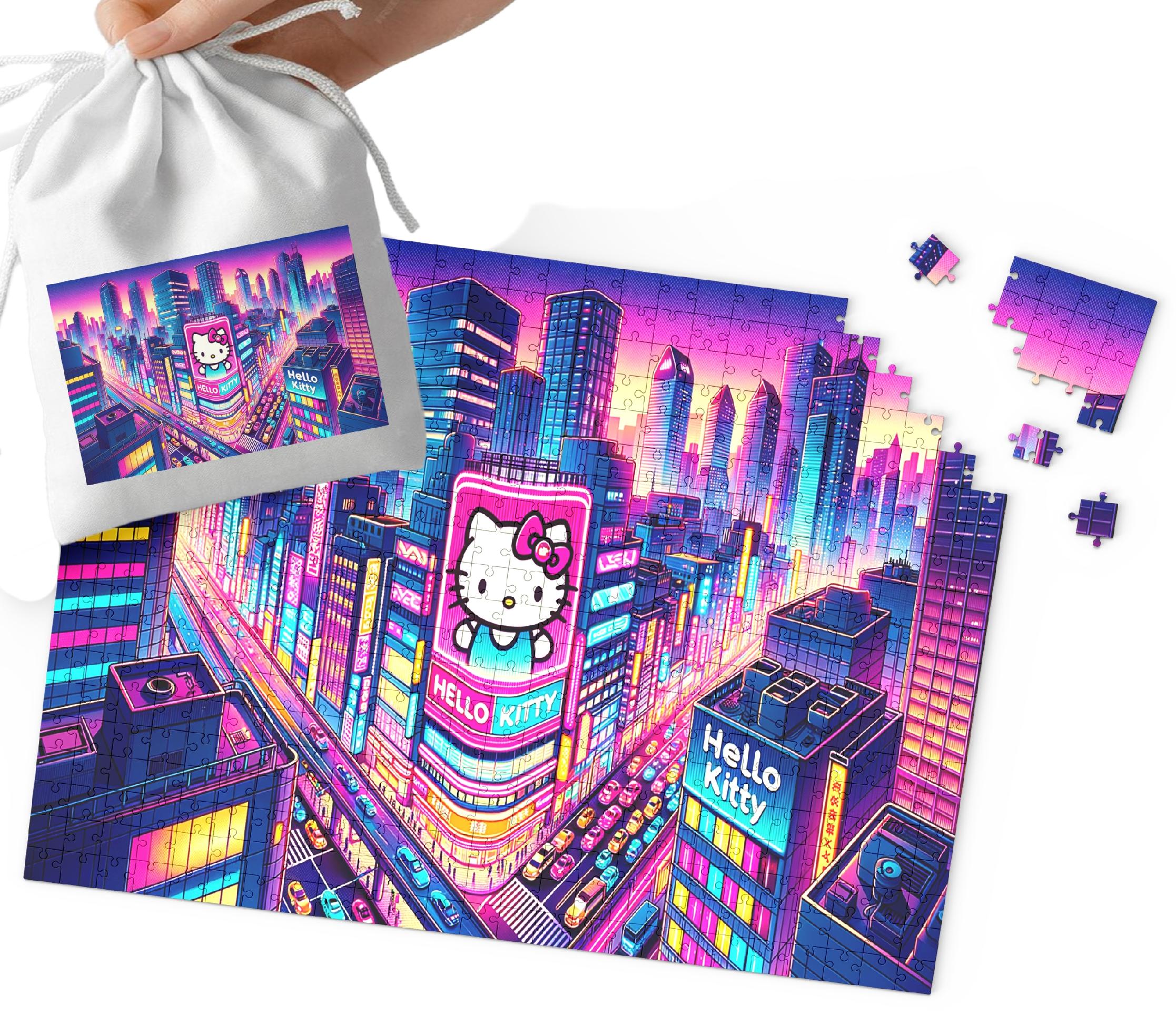 PUZZLE - HELLO KIT.TI KOTKI WZORY Z BAJEK PREZENT NA ŚWIĘTA 192el +WORECZEK