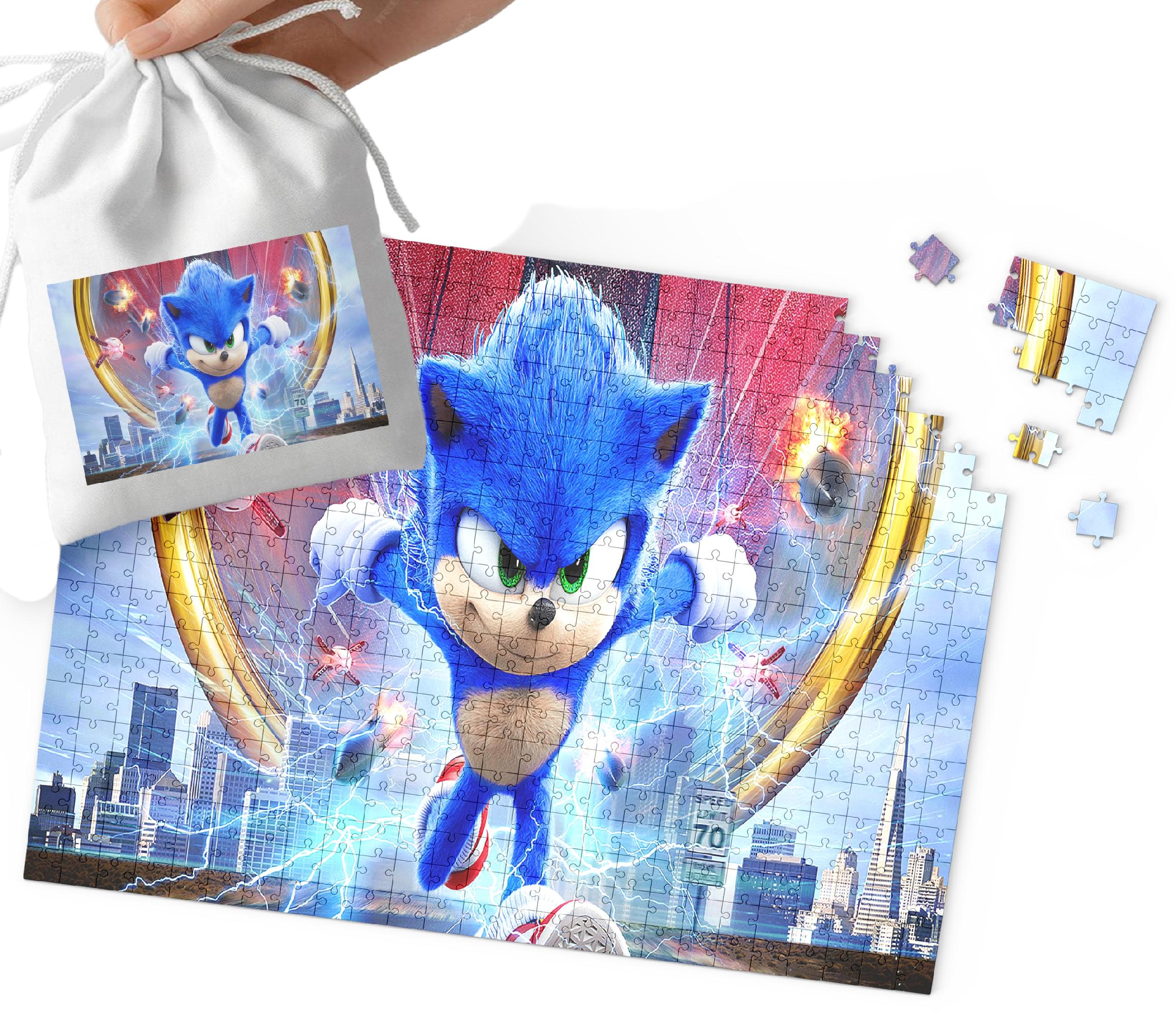 PUZZLE - SONIC WZORY Z BAJEK I GIER PREZENT DLA DZIECI 192el + WORECZEK