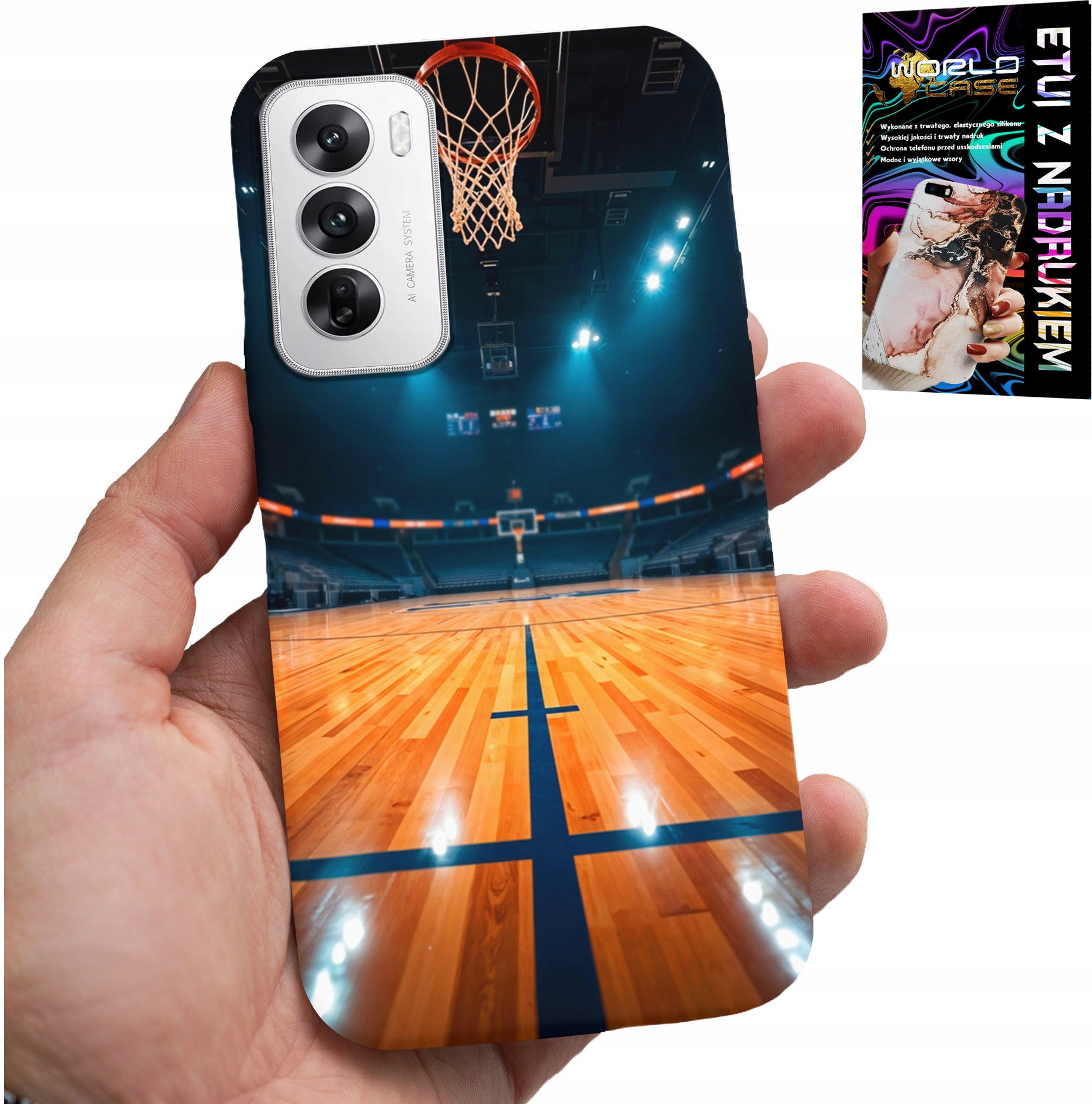 ETUI DO OPPO RENO12 5G - KOSZYKÓWKA NBA BOISKO, KOSZ FAN WZORY