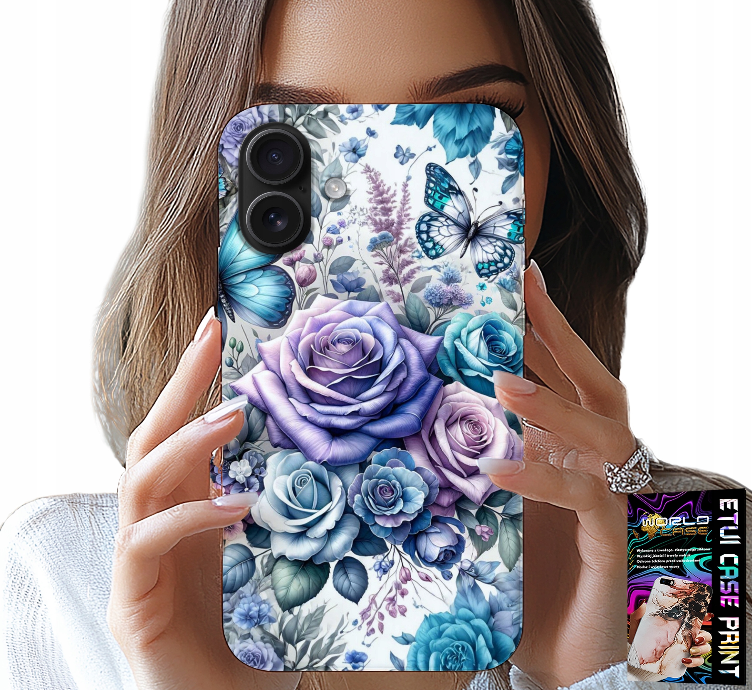 ETUI DO IPHONE 16 - KWIECISTE WZORY RÓŻEKWIATKI CASE + SZKŁO