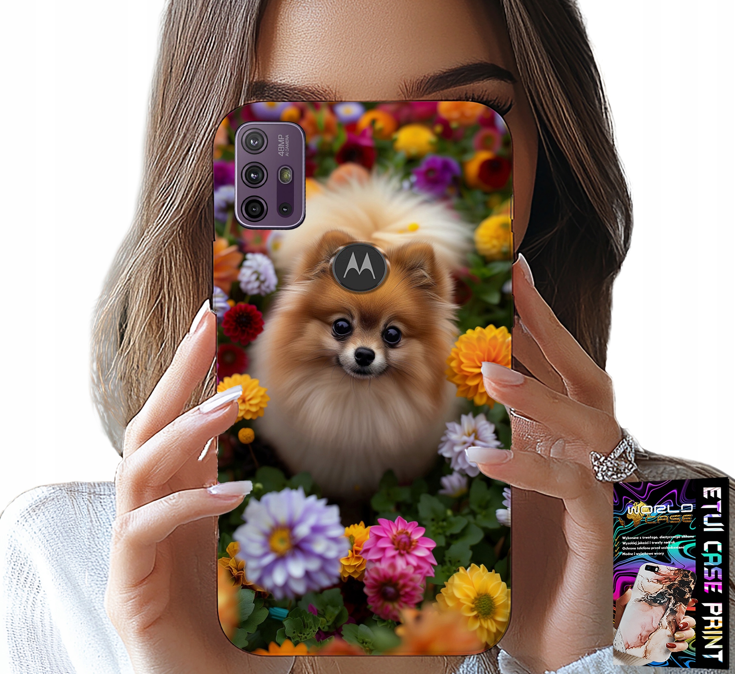 ETUI DO MOTOROLA MOTO G10 POWER - SŁODKI PIESEK, POMERANIAN CASE + SZKŁO