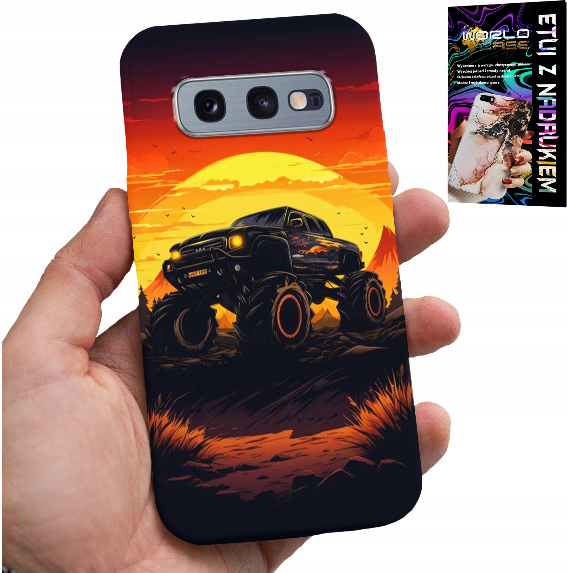 ETUI DO SAMSUNG GALAXY S10E - MONSTERTRUCK, CIĘŻARÓWKA, WZORY + FOLIA