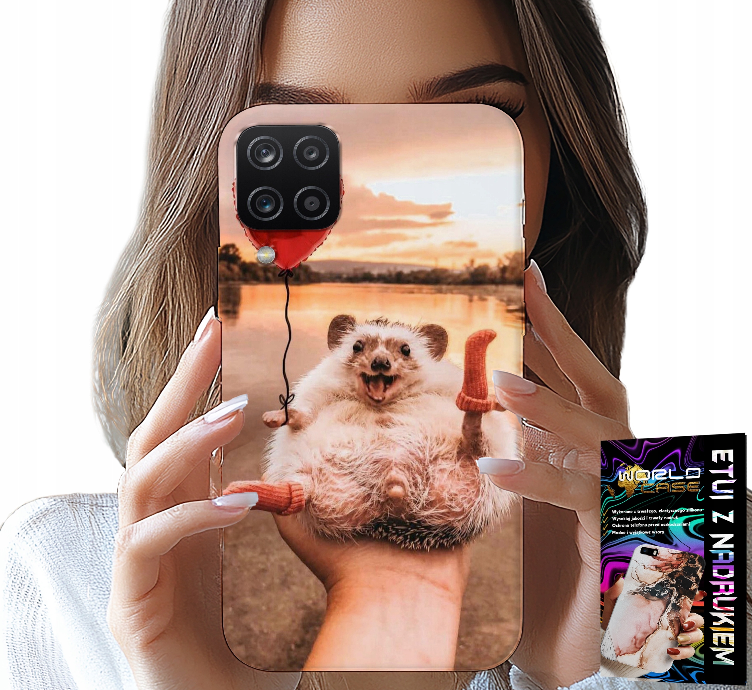 ETUI DO SAMSUNG GALAXY A22 5G - Z NADRUKIEM SŁODKI JEŻYK PIGMEJSKI, CASE