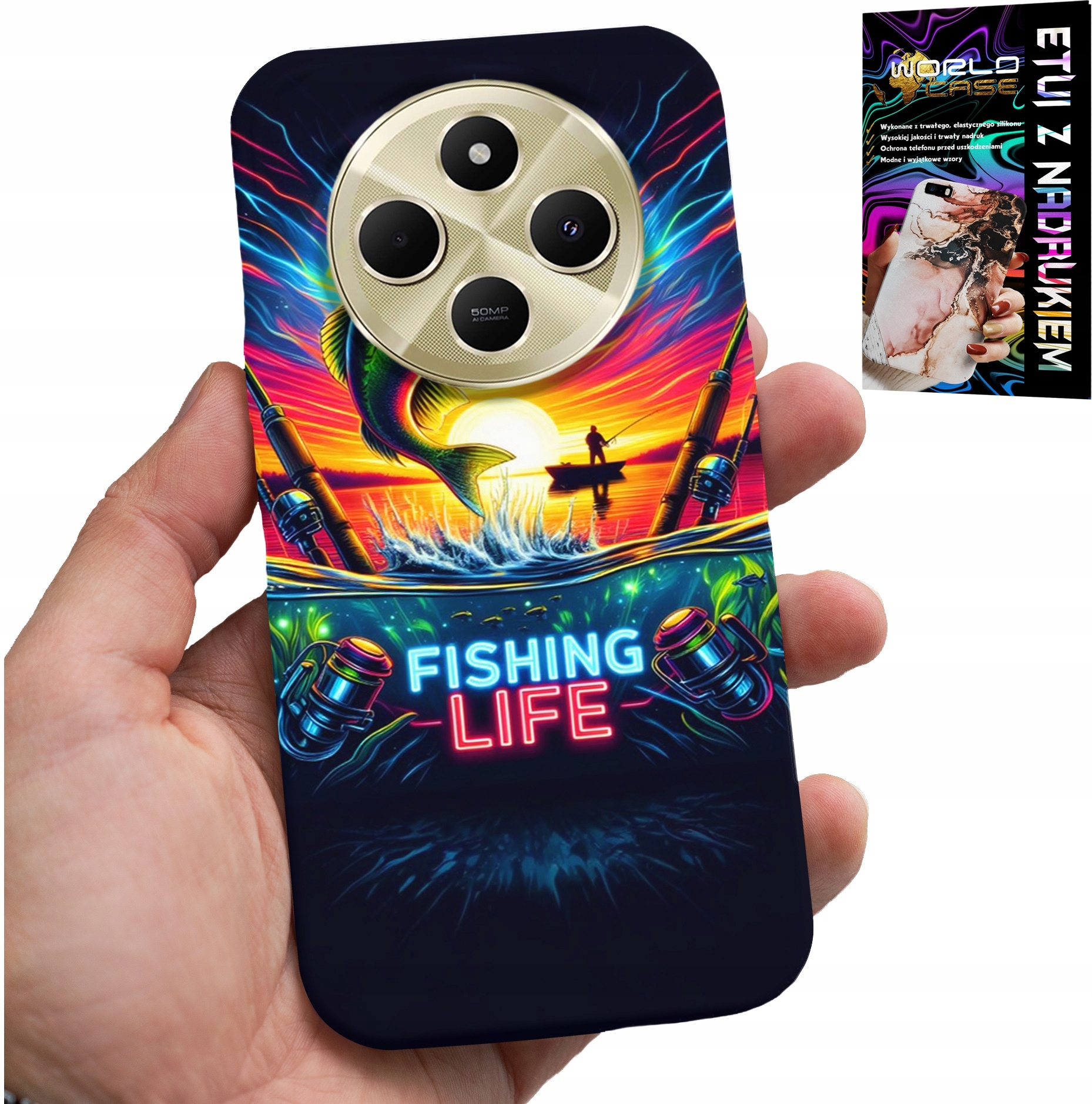 ETUI DO XIAOMI REDMI 14C 4G - WZORY WĘDKARSKIE RYBY POŁÓW WĘDKA PLECKI