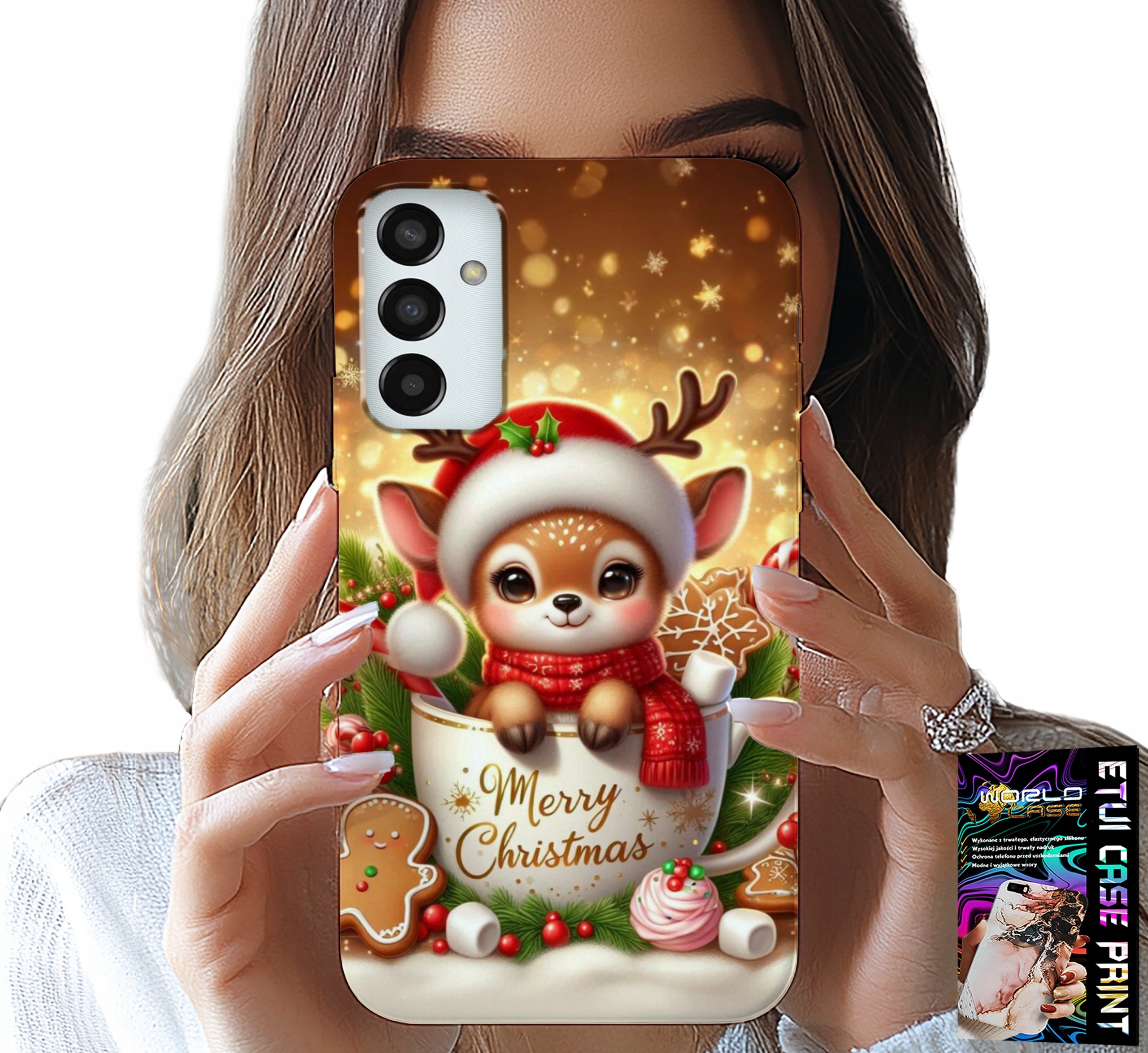 ETUI DO SAMSUNG GALAXY M23 - RENIFEREK SŁODKI RENIFER ŚWIĄTECZNE WZÓR