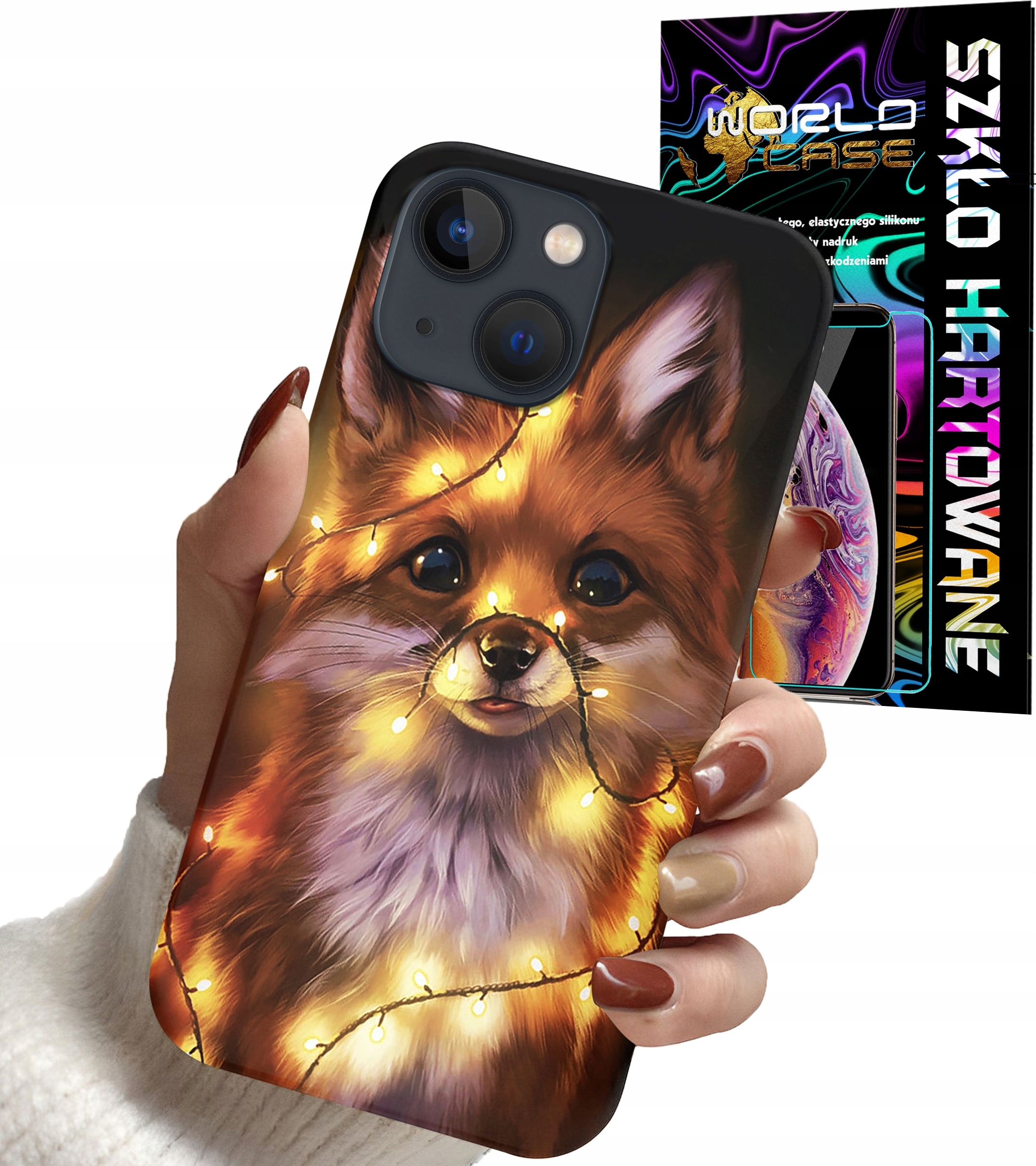 ETUI DO IPHONE 14 - ZWIERZĘTA MODNE DAMSKIE WZORY + SZKŁO