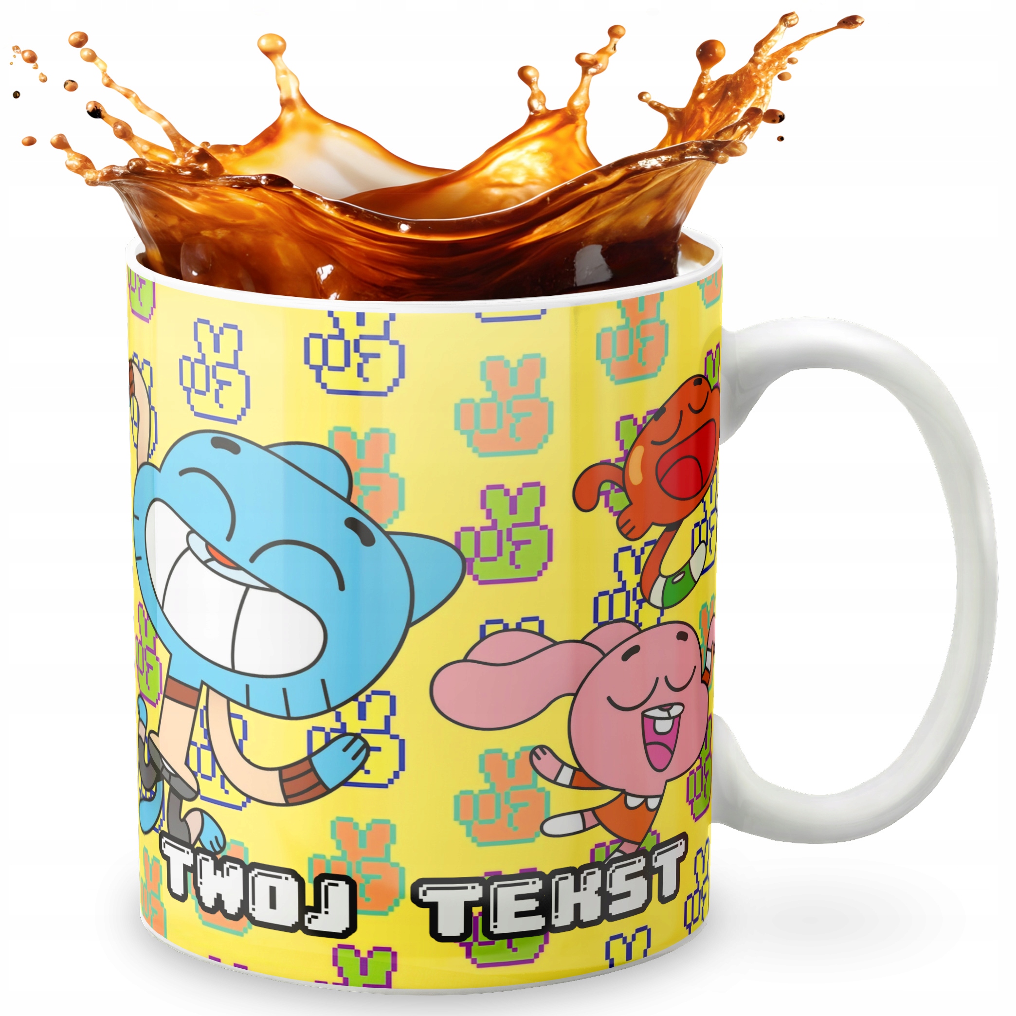 KUBEK 330ml GRAFIKA PREZENT ŚWIĘTA WZÓR - BAJKA GUMBALL + IMIĘ