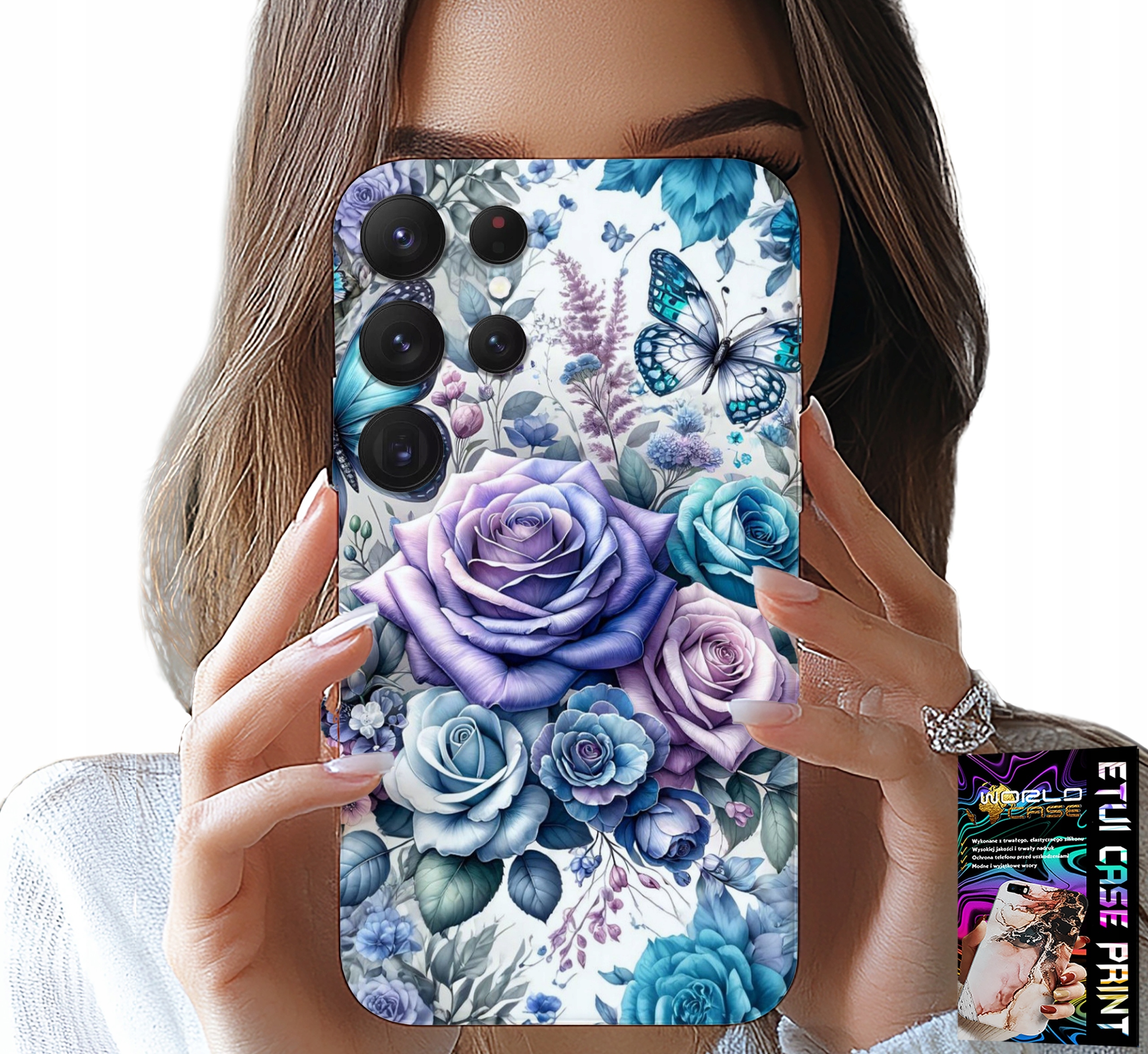 ETUI DO SAMSUNG GALAXY S23 Ultra - KWIECISTE WZORY RÓŻEKWIATKI CASE + FOLIA