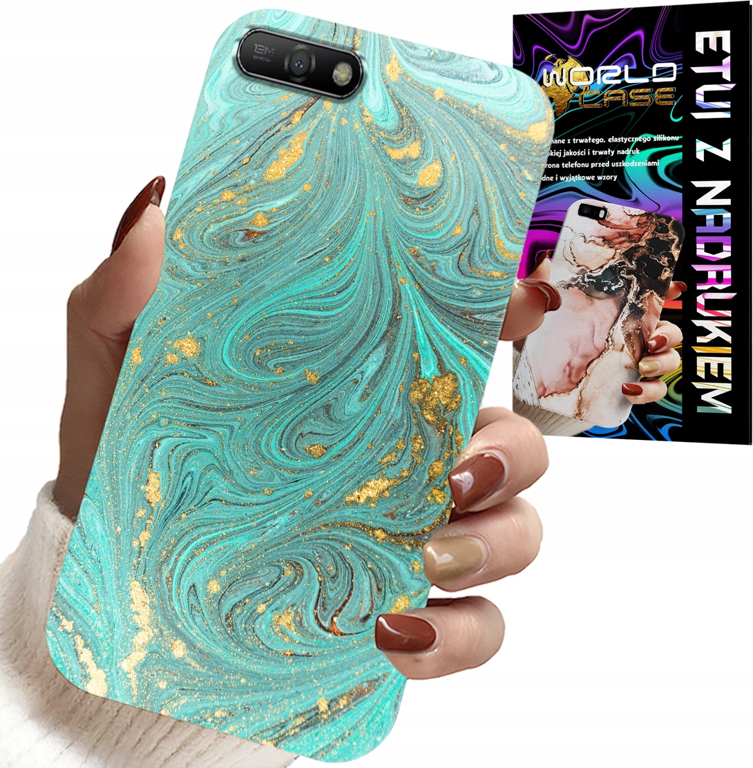 ETUI DO HUAWEI Y6 2018 - MARMURKOWE WZORY + SZKŁO HARTOWANE