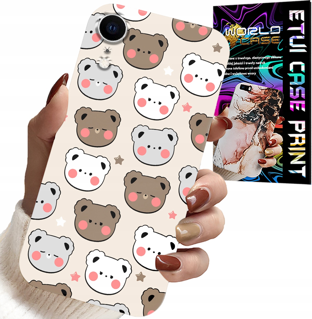ETUI DO IPHONE XR - MIŚ MISIE WZORY DLA NAJMŁODSZYCH + SZKŁO