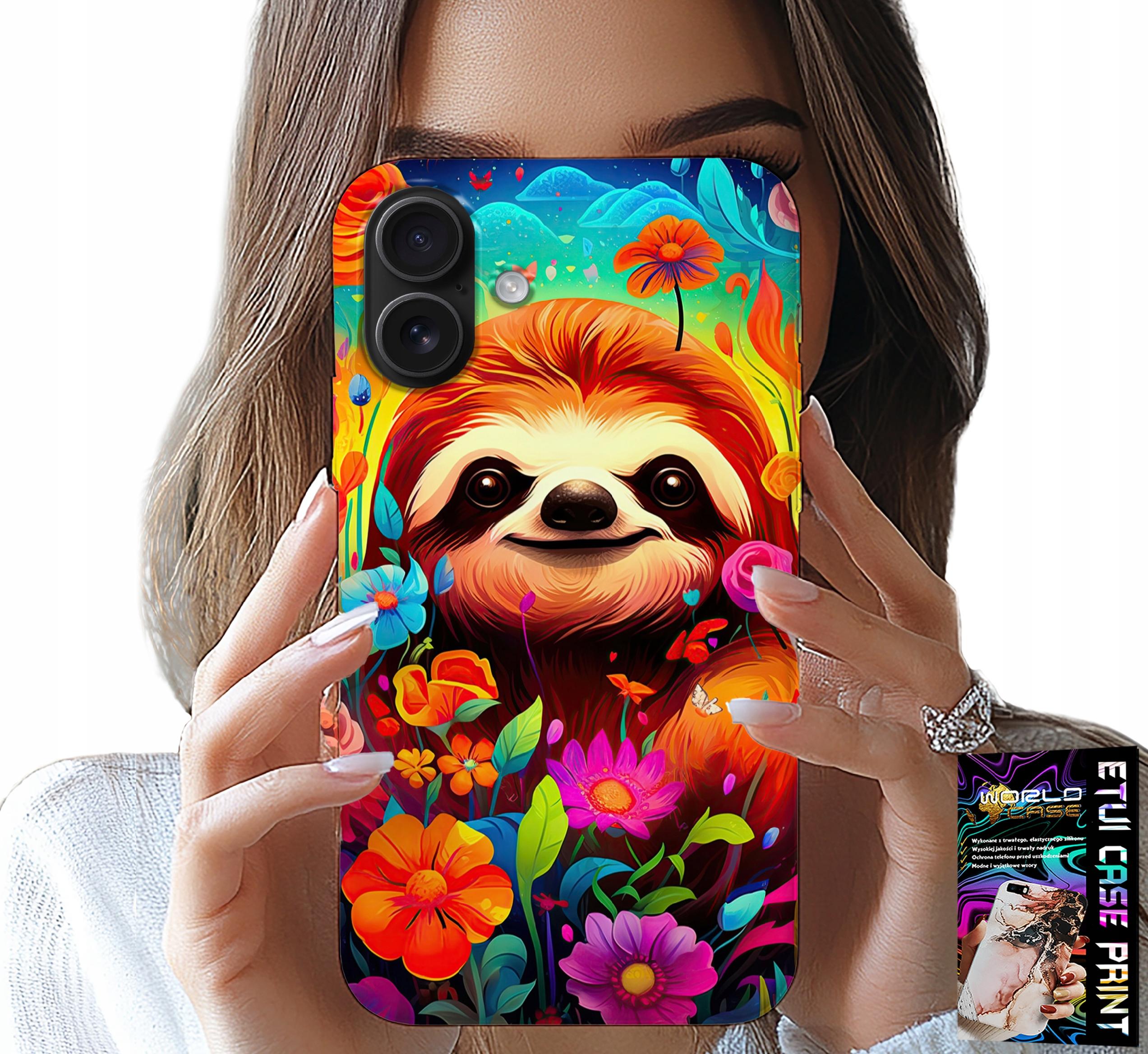 ETUI DO IPHONE 16 PLUS - KOLOROWE WZORY KOALA ZWIERZĘTA + SZKŁO