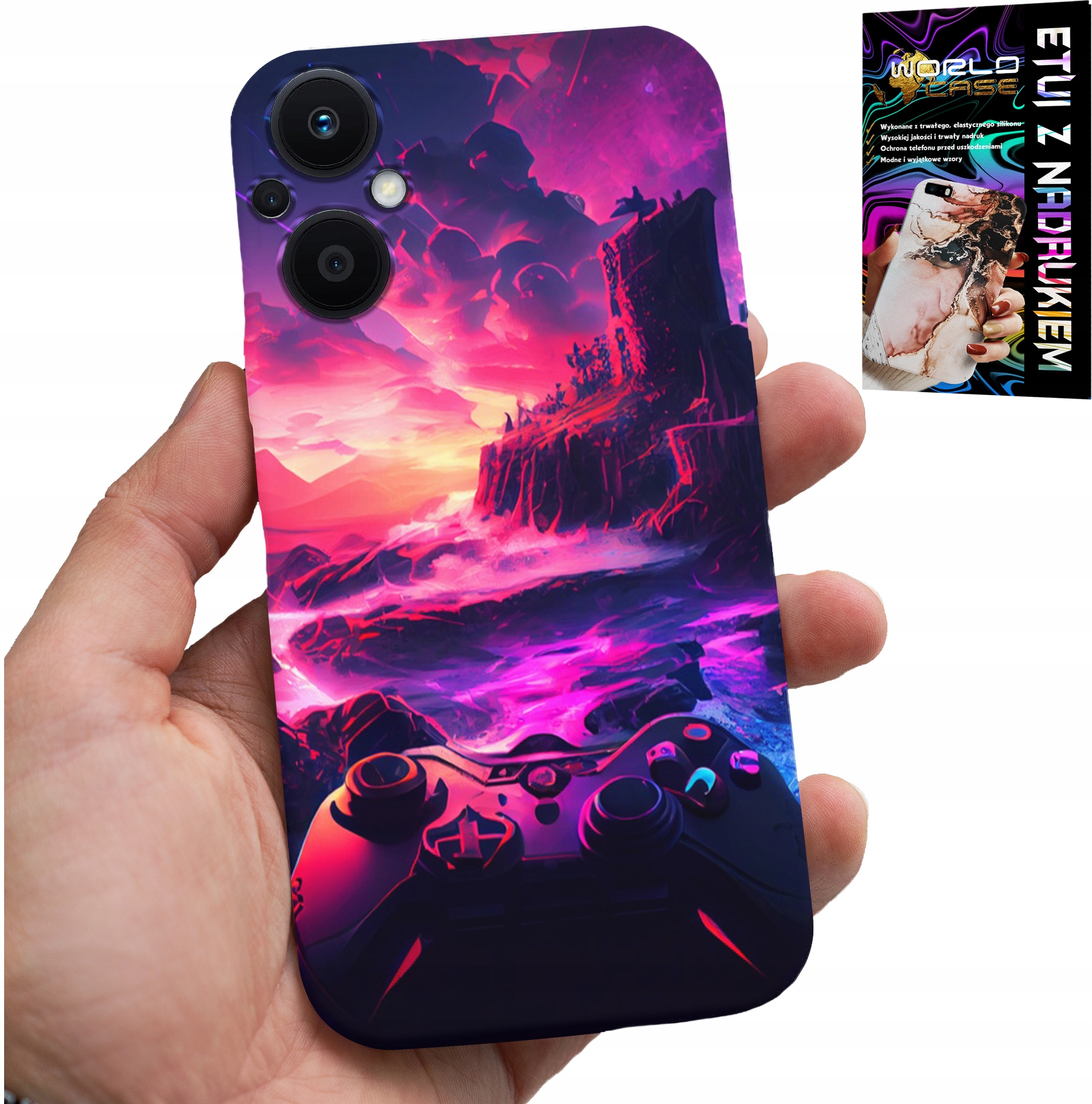 ETUI DO OPPO RENO8 LITE 5G - CASE DLA GRACZA, WZORY Z GIER, PREZENT