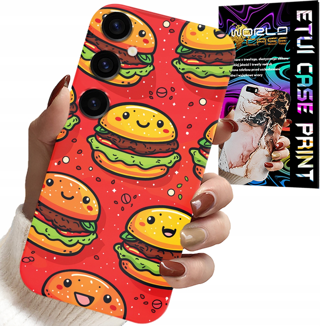 ETUI DO SAMSUNG GALAXY S24 - SŁODKIE UŚMIECHNIĘTE BURGERY POKROWIEC