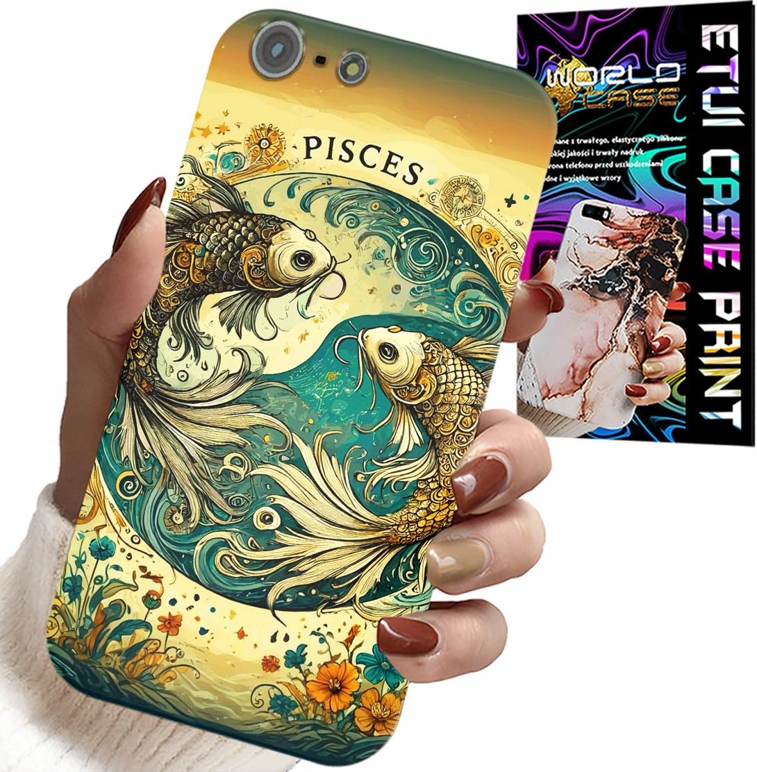 ETUI DO IPHONE 5 / 5S / 5C - ZNAK ZODIAKU, RYBA ASTRONOMIA + FOLIA