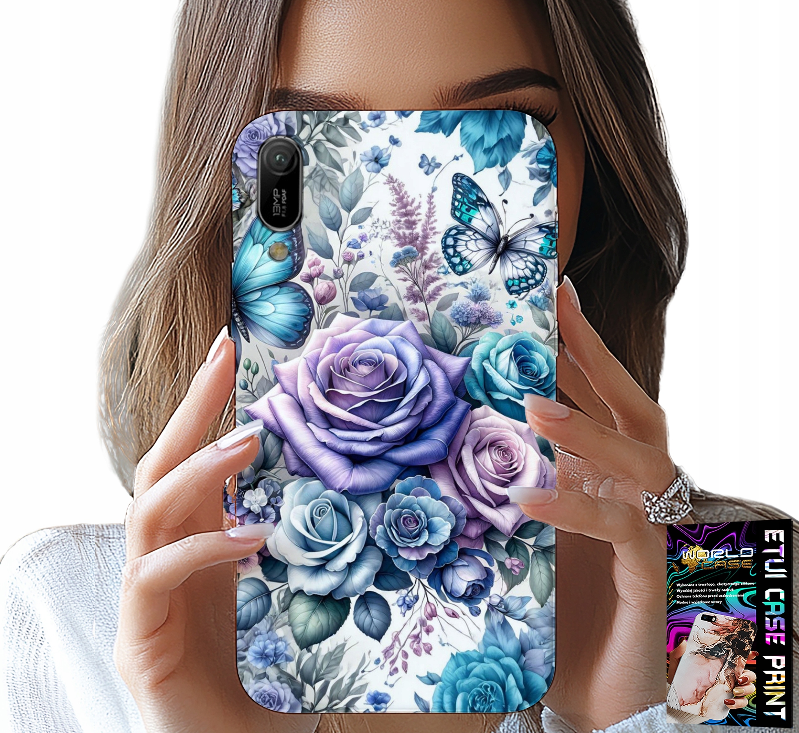 ETUI DO HUAWEI Y6 2019 - KWIECISTE WZORY RÓŻEKWIATKI CASE + SZKŁO