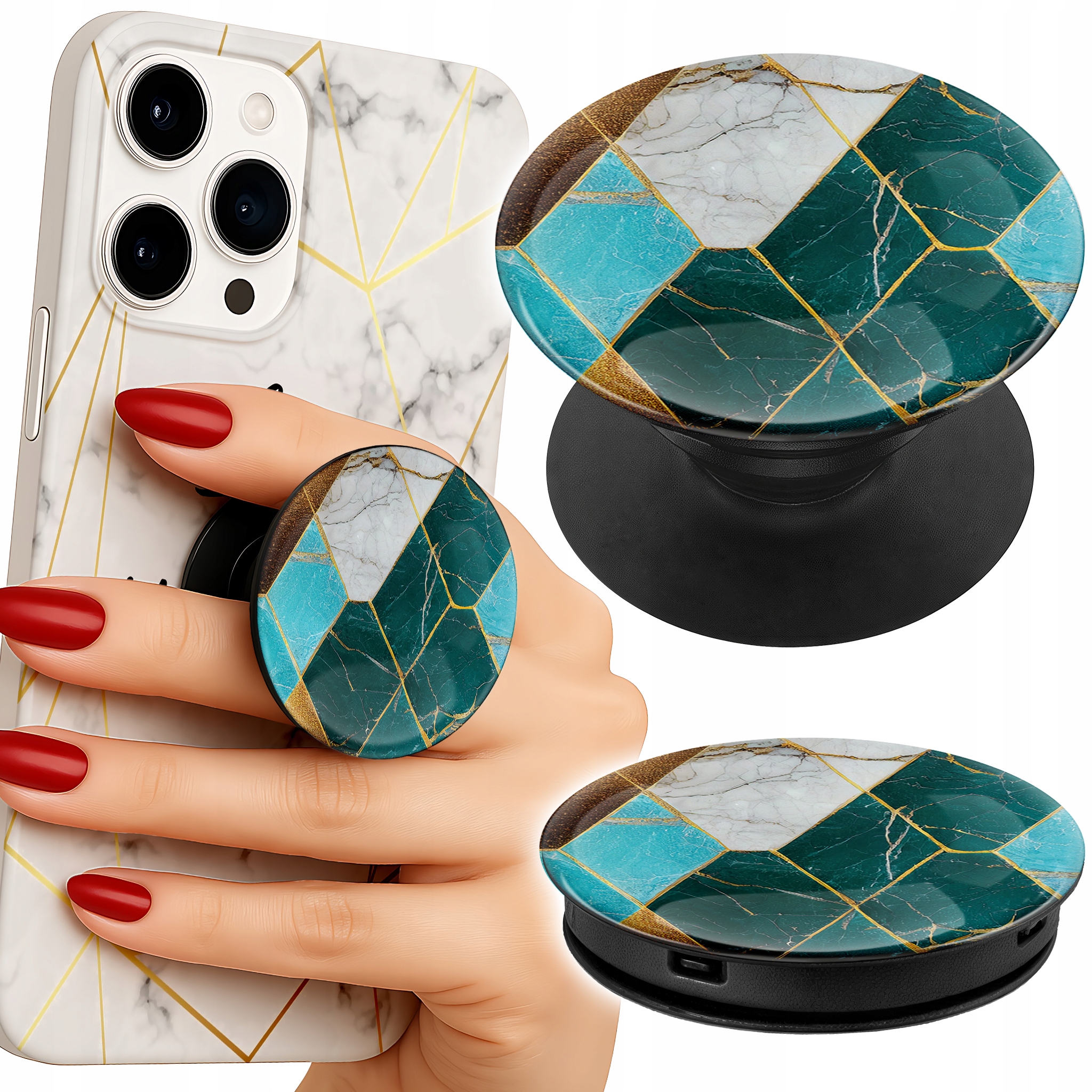 Uchwyt do telefonu Popsocket na palce / stojak - ELEGANCKIE MODNE WZORY