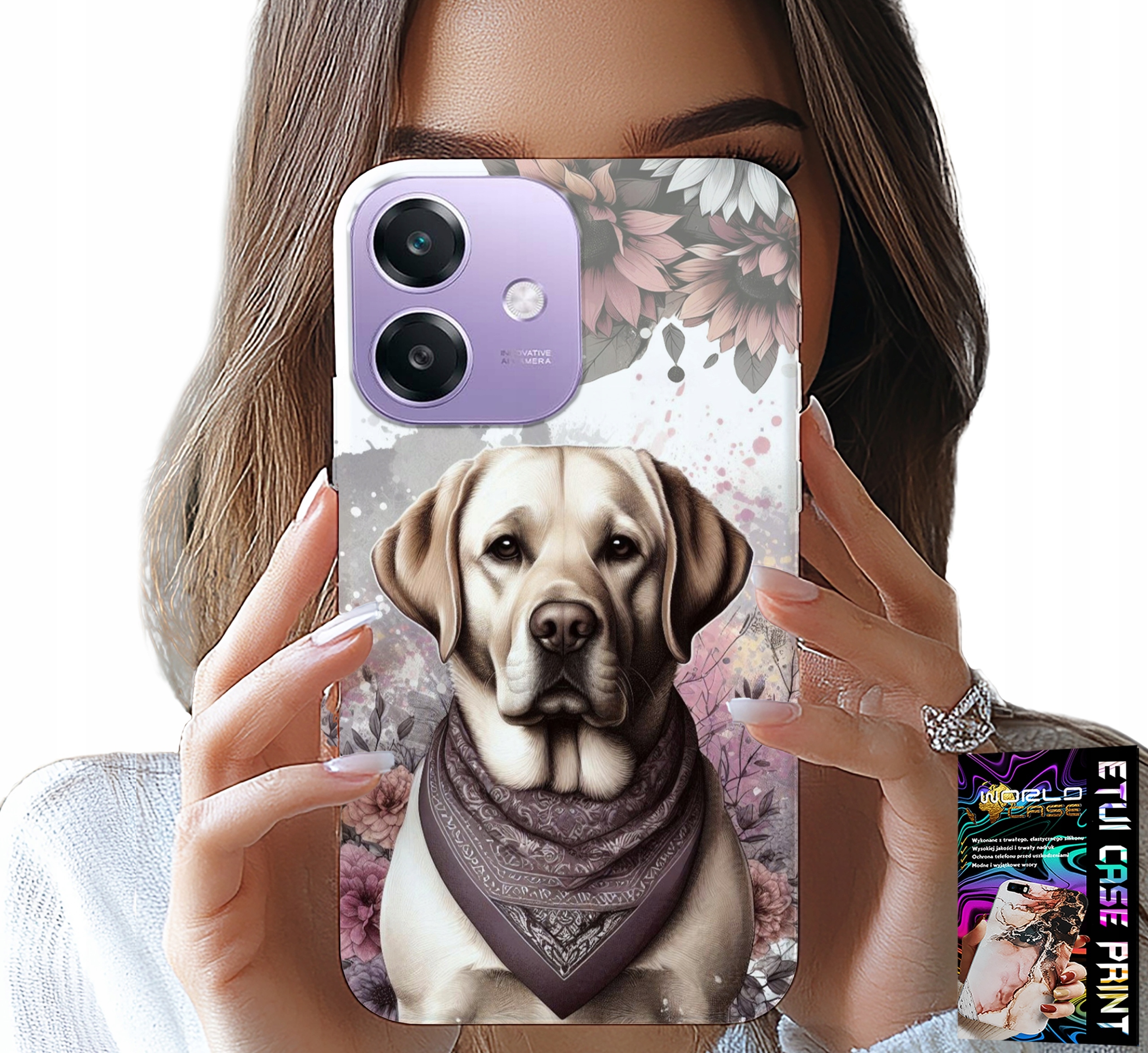 ETUI DO OPPO A60 5G - PIESEK PIESKI HUSKY PSIE WZORY + SZKŁO