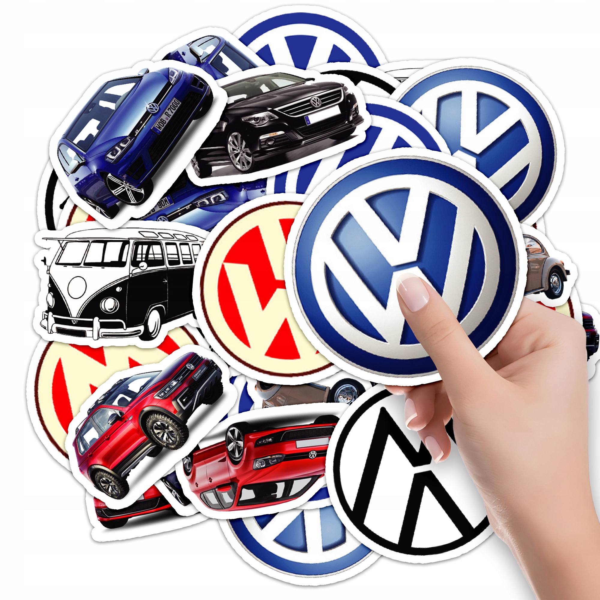 NAKLEJKI NA ZESZYT NALEPKA Z POSTACIAMI SAMOCHÓD VOLKSWAGEN WZORY 10SZT