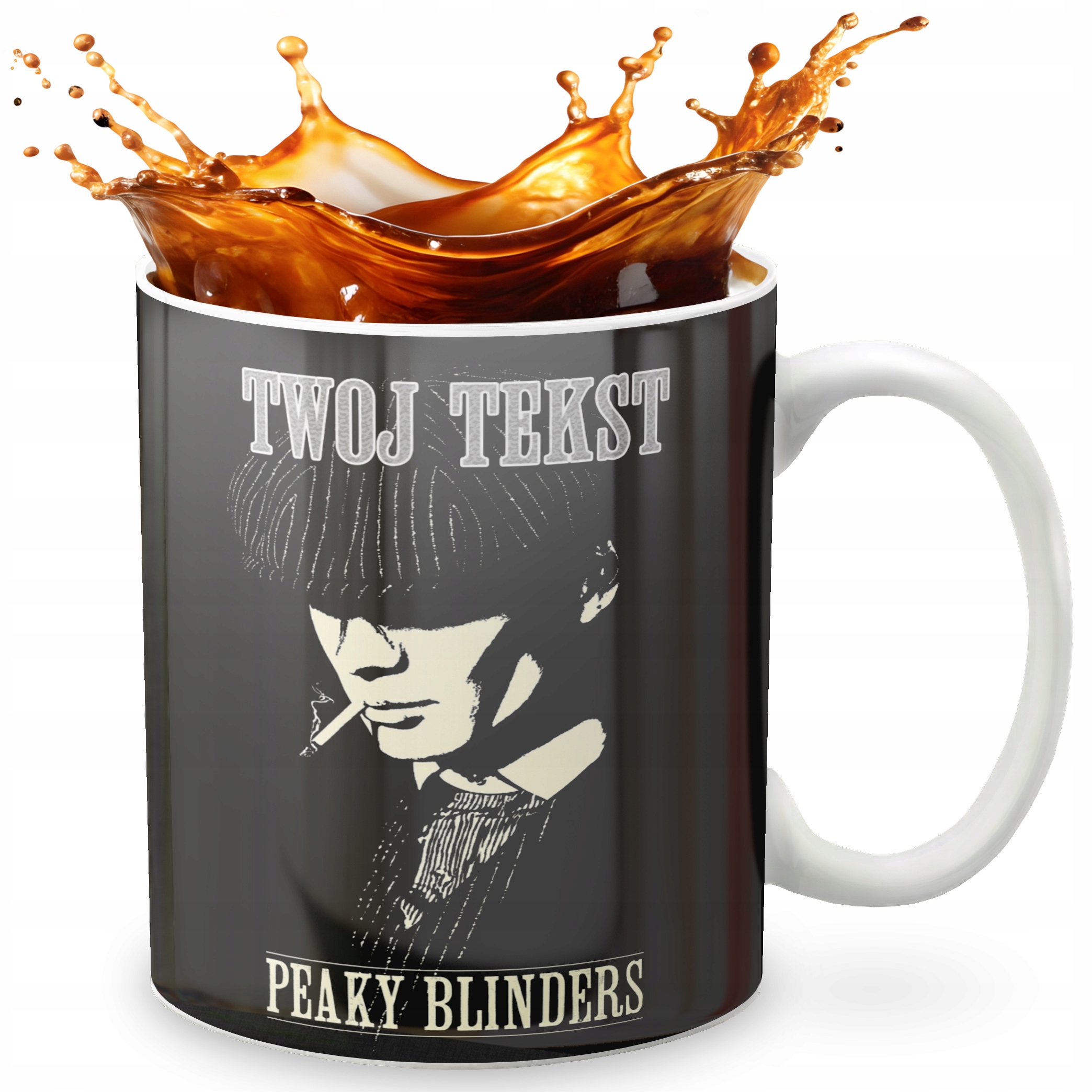 KUBEK 330ml GRAFIKA PREZENT ŚWIĘTA WZÓR SERIAL PEAKY SHELBY IMIĘ