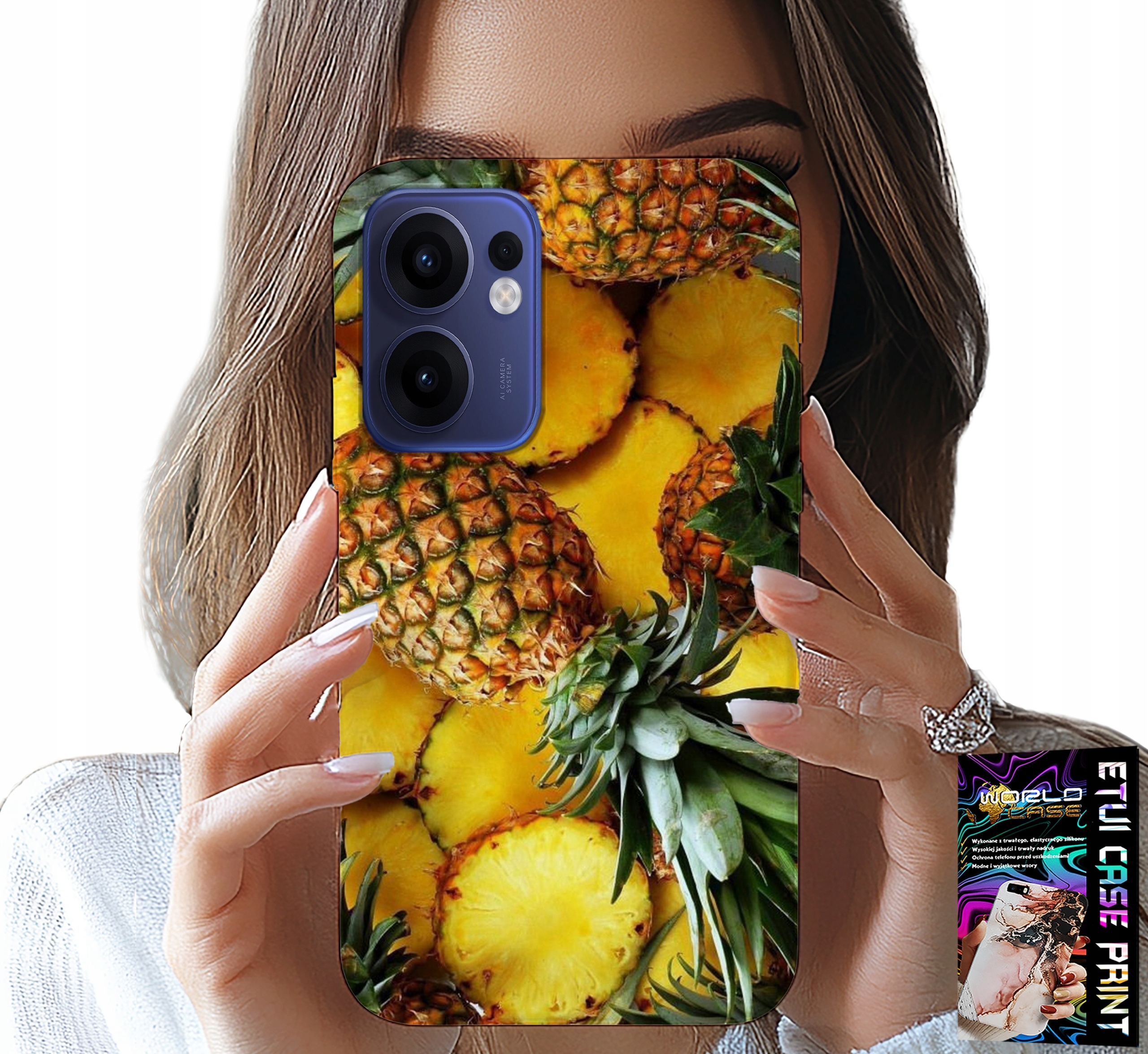 ETUI DO OPPO FIND X5 LITE - ANANAS OWOCOWY CASE OBUDOWA + SZKŁO