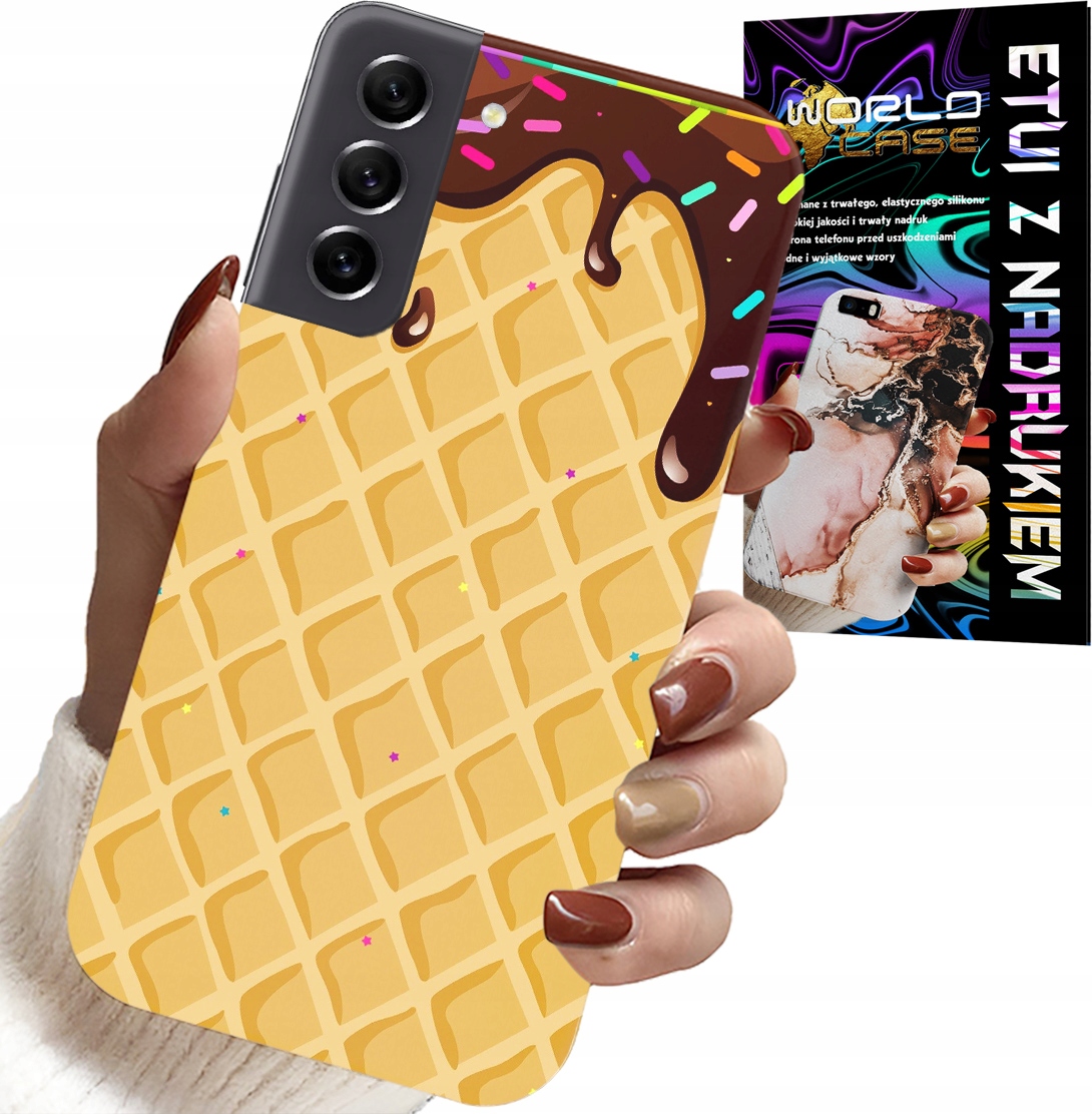 ETUI DO SAMSUNG GALAXY S21 - Z MOTYWEM WAFLA Z POLEWĄ CZEKOLADOWĄ