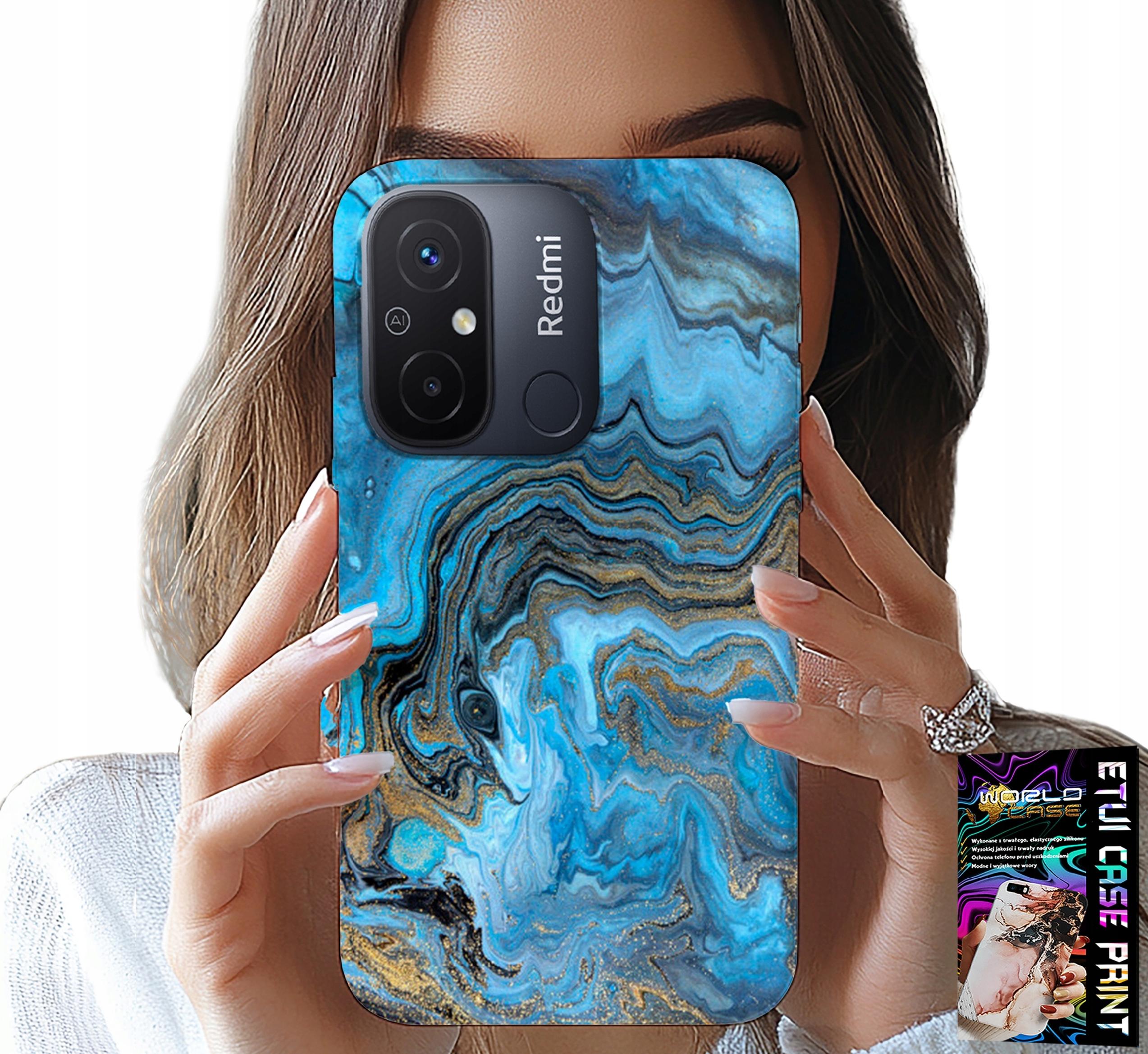 ETUI DO XIAOMI REDMI 12C - MARMURKOWE WZORY OBUDOWA CASE + FOLIA