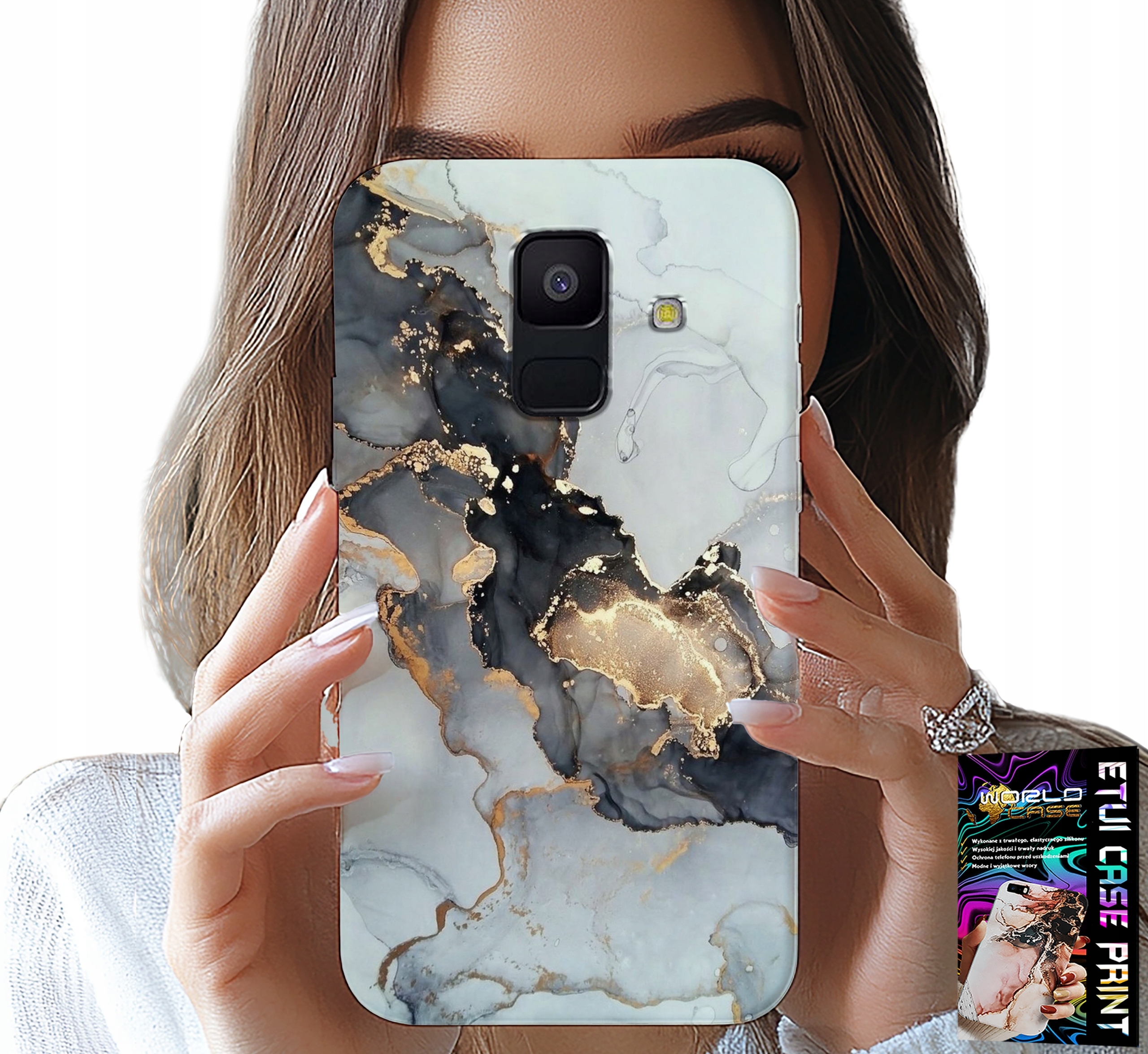 ETUI DO SAMSUNG A6 2018 - ELEGANCKI MARMUREK MODNE KOBIECE WZORY