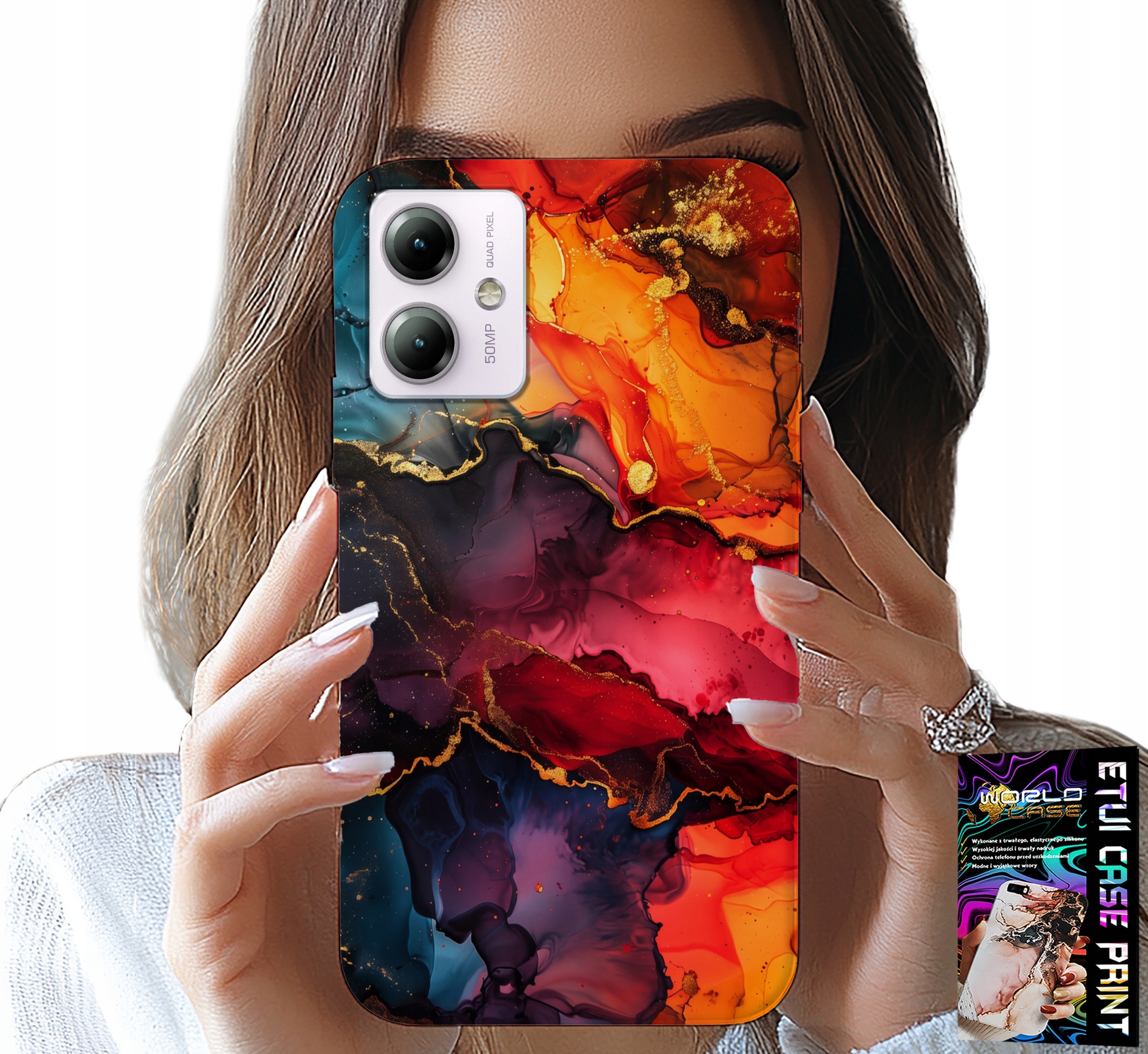 ETUI DO MOTOROLA MOTO G14 - KAMIENNE WZORY, OBUDOWA CASE + SZKŁO