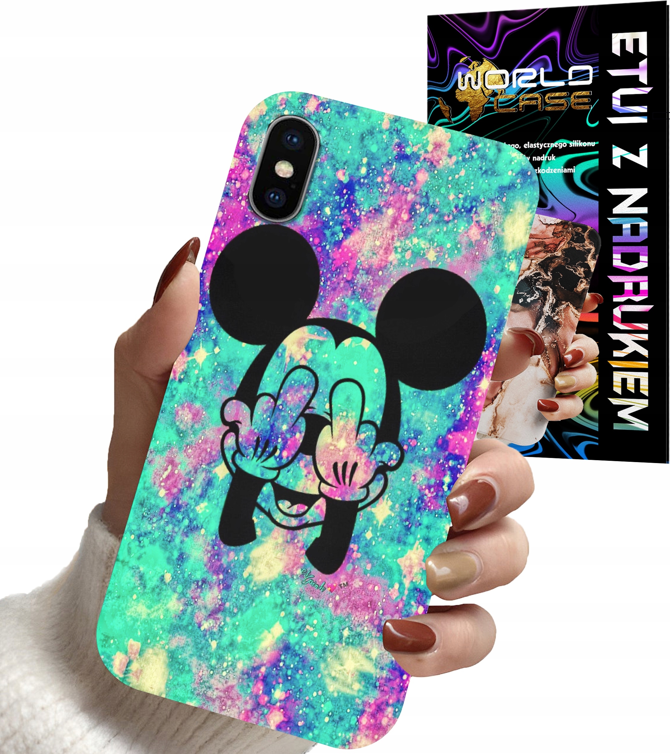 ETUI CASE DO IPHONE X / XS - MYSZKA MINNIE DAMSKIE WZORY PLECKI