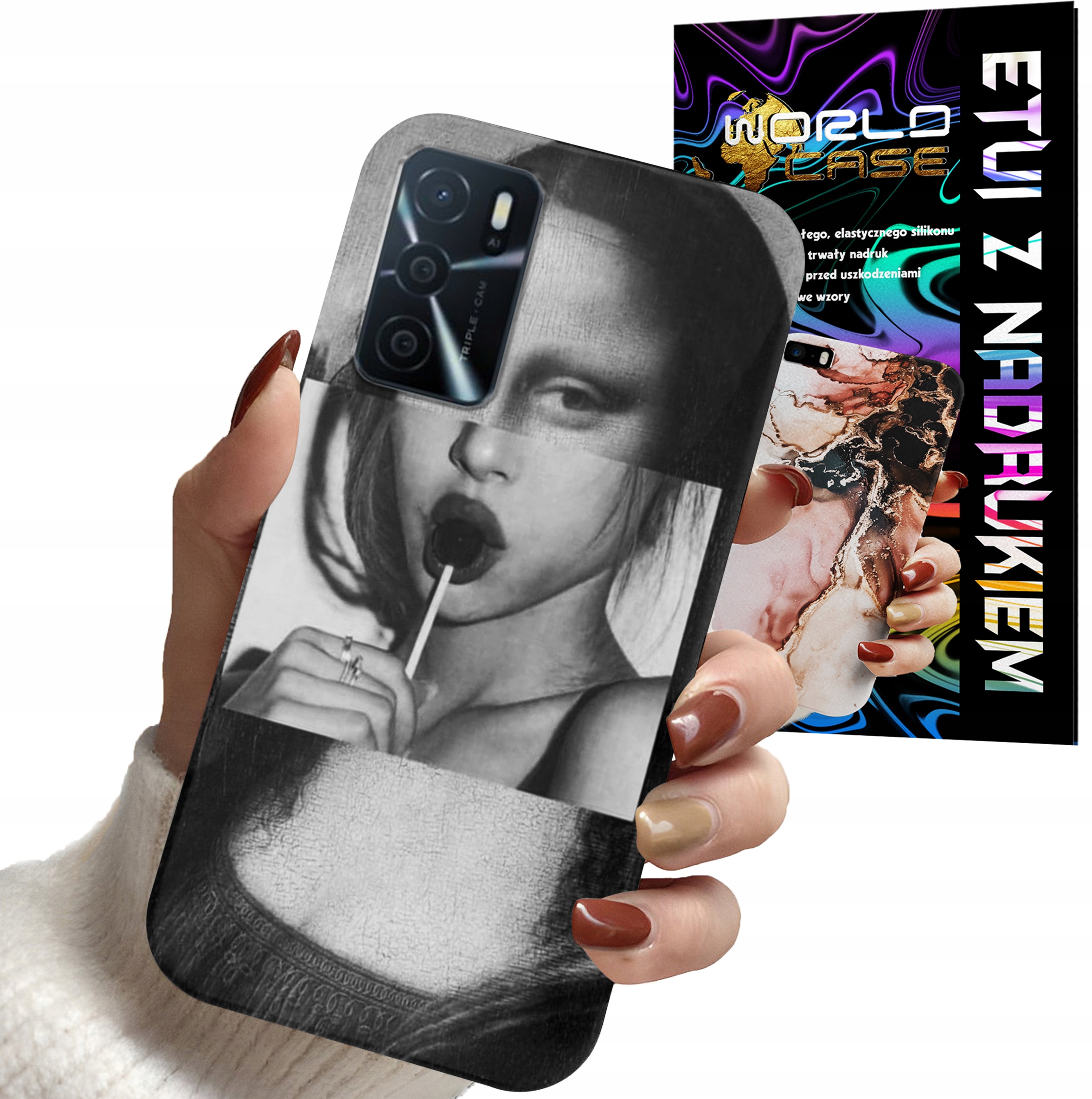ETUI CASE DO OPPO A16 A16S A54S - MONA LISA WZORY DLA KOBIET PLECKI OBUDOWA