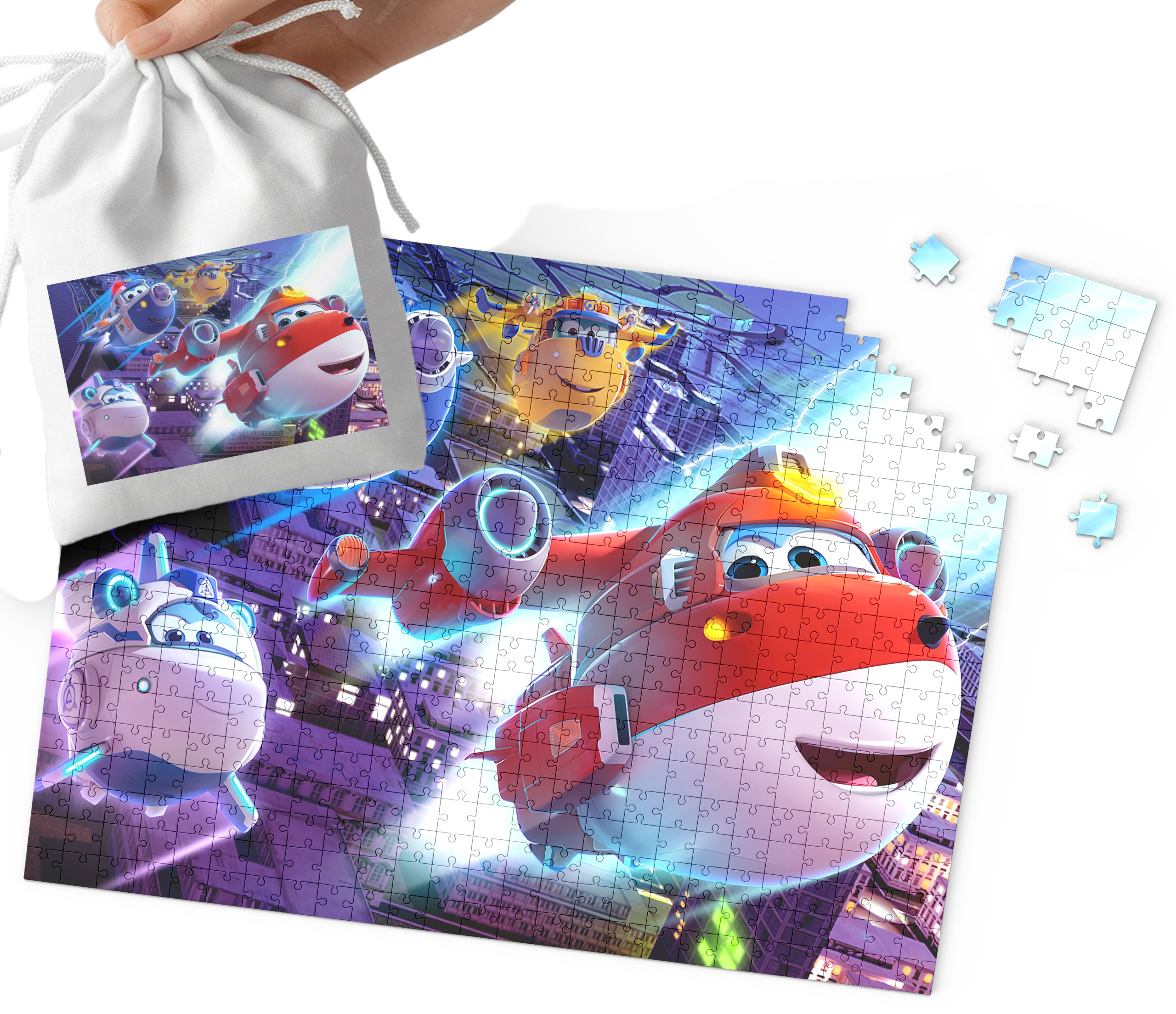 PUZZLE - SUPER WINGS WZORY Z BAJEK PREZENT 35el + WORECZEK