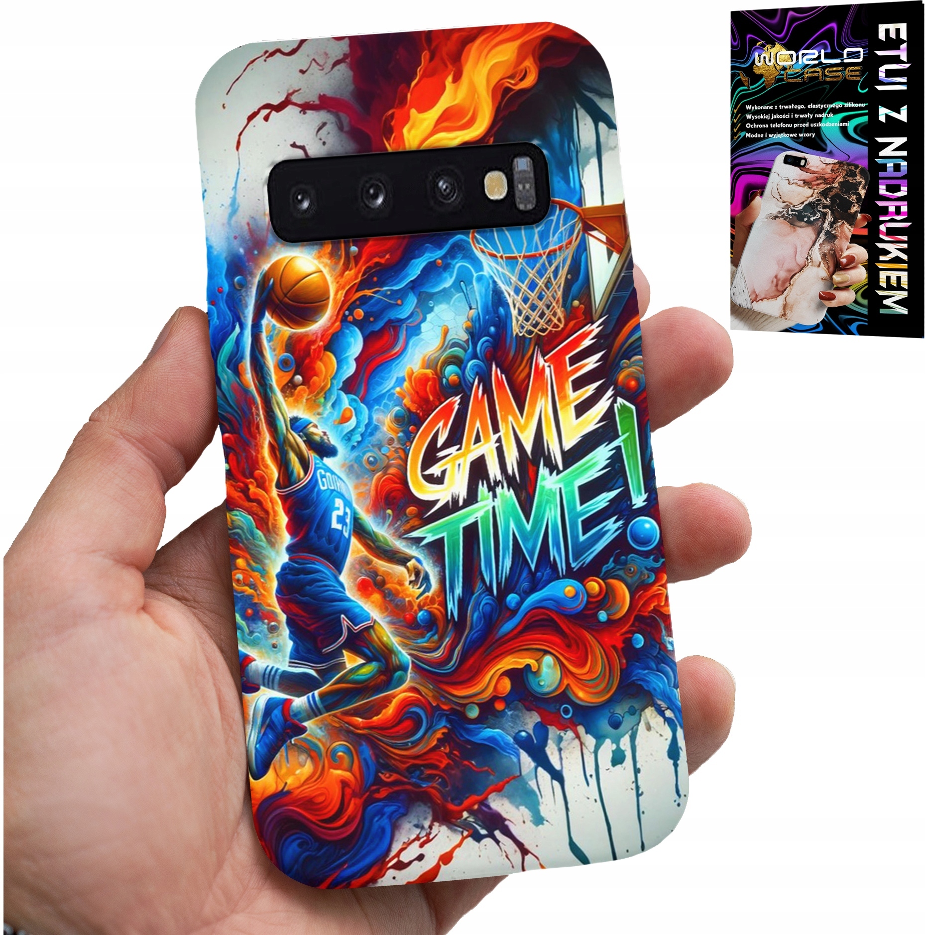 ETUI DO SAMSUNG GALAXY S10 - KOSZYKÓWKA NBA GAME TIME, CASE + FOLIA