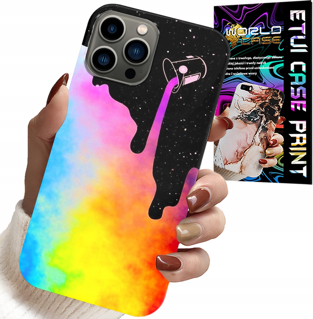 ETUI DO IPHONE 12 PRO MAX - TĘCZOWE KOLOROWE WZORY, FARBA + FOLIA