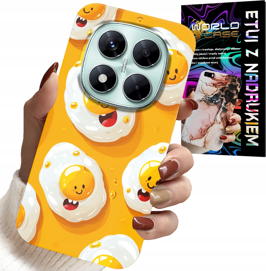 ETUI DO XIAOMI NOTE 14 PRO 5G - SŁODKIE UŚMIECHNIĘTE JAJKA CASE + FOLIA
