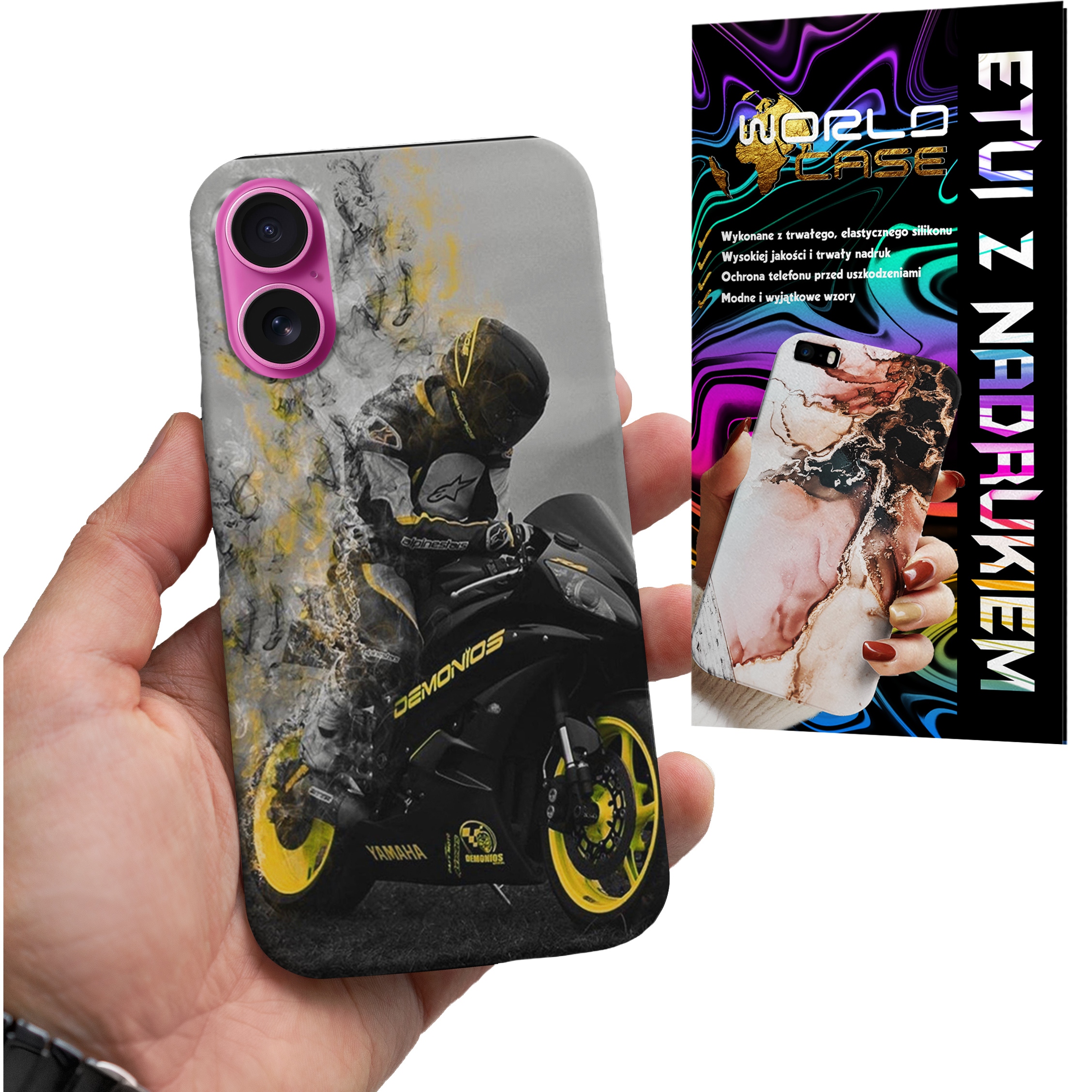 ETUI CASE DO IPHONE 16 PLUS - MOTOR FAN Motocykle MĘSKIE WZORY PLECKI