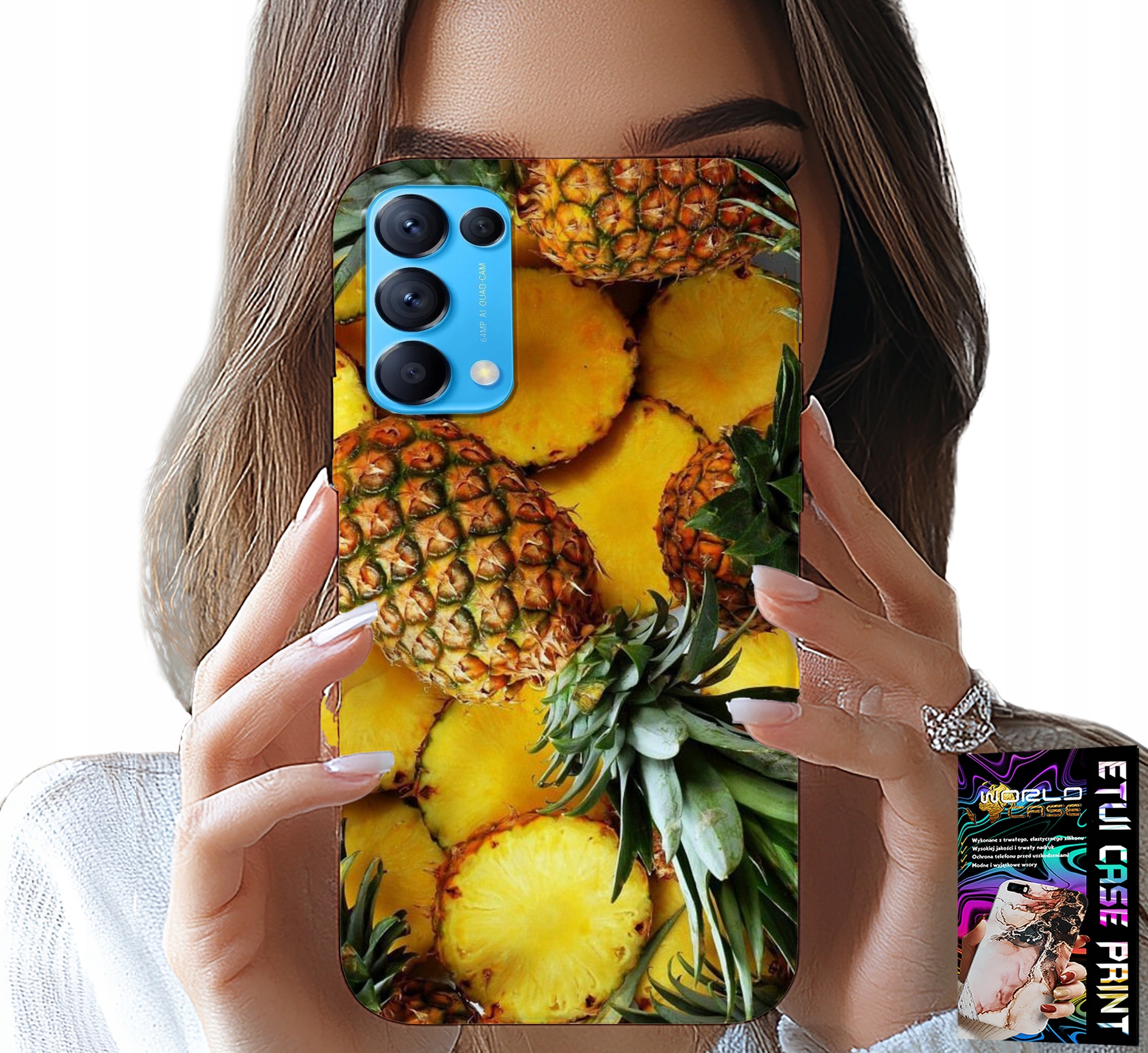 ETUI DO OPPO FIND X3 LITE - ANANAS OWOCOWY CASE OBUDOWA + SZKŁO